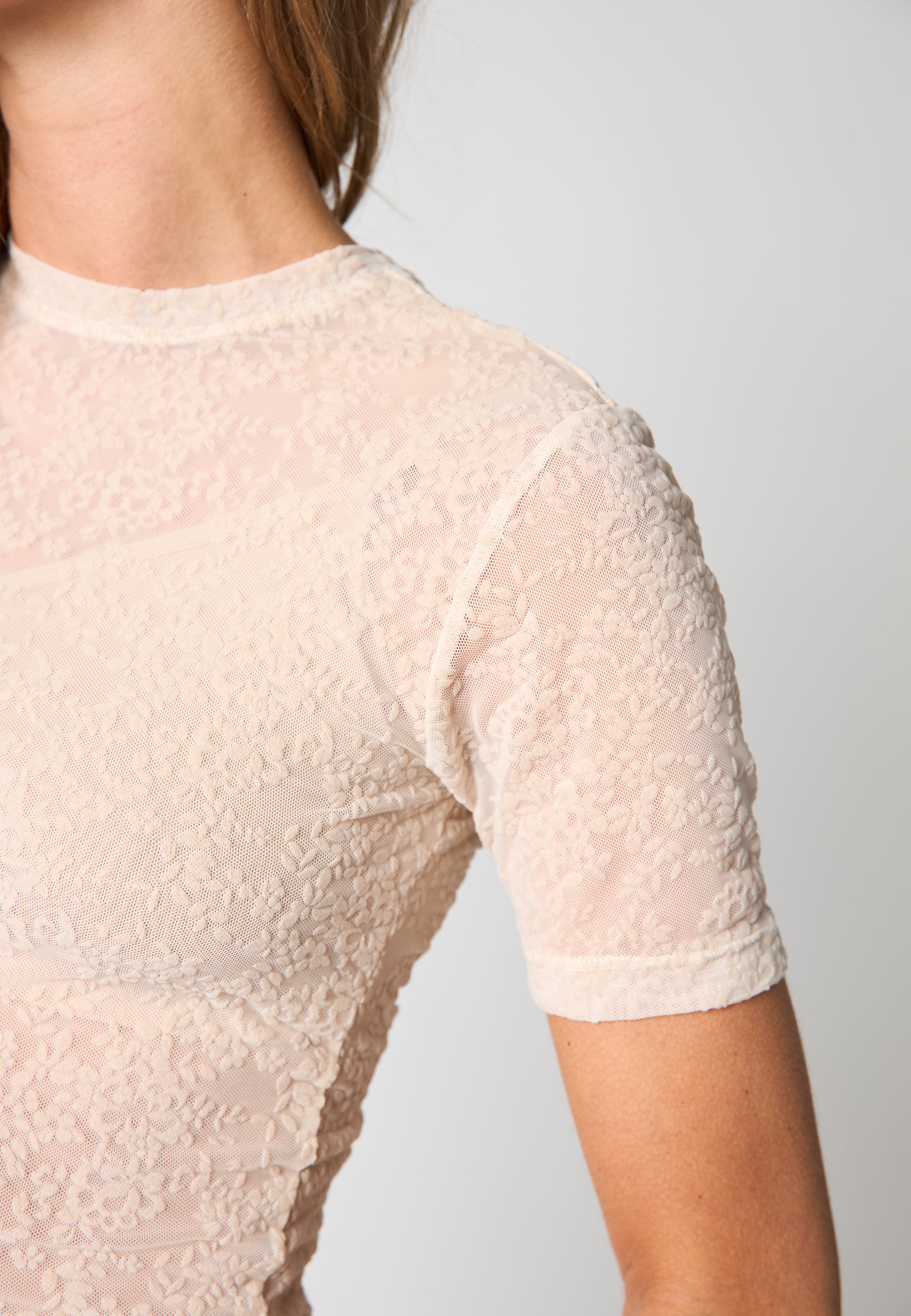 Lace Tee Slim - Powder
