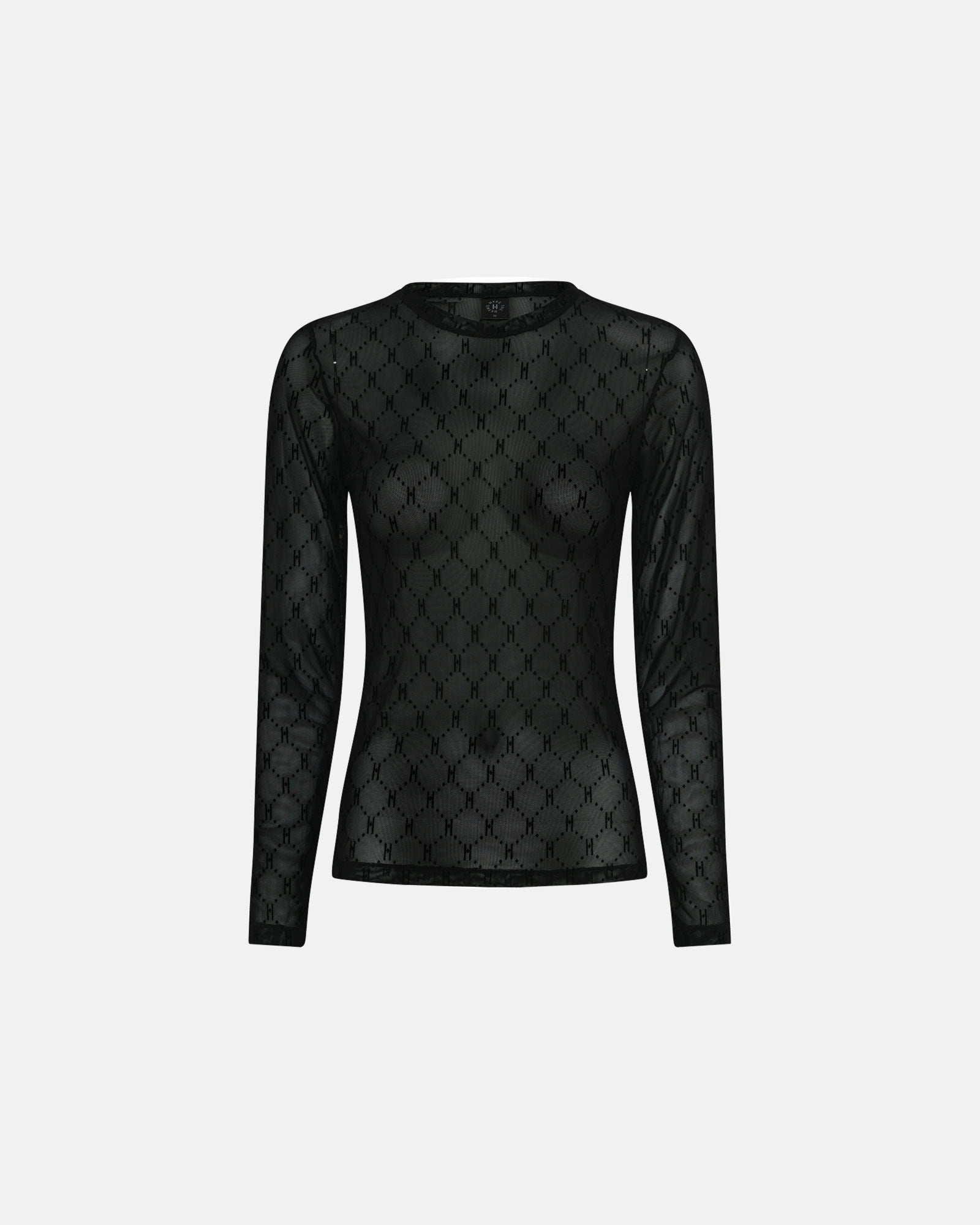 Mesh Blouse Logo - Black