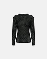 Mesh Blouse Logo - Black