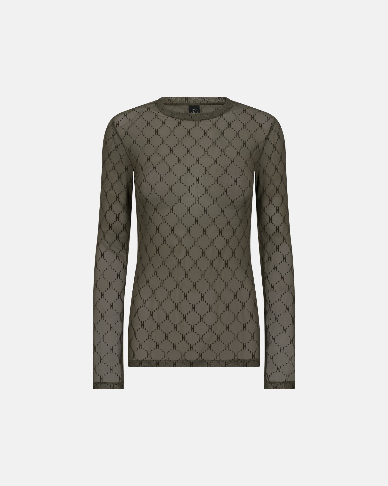 Mesh Blouse Logo - Dark Green