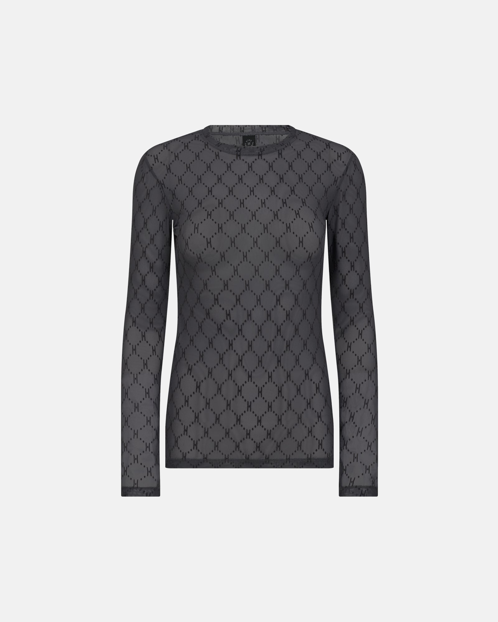 Mesh Blouse Logo - Grey