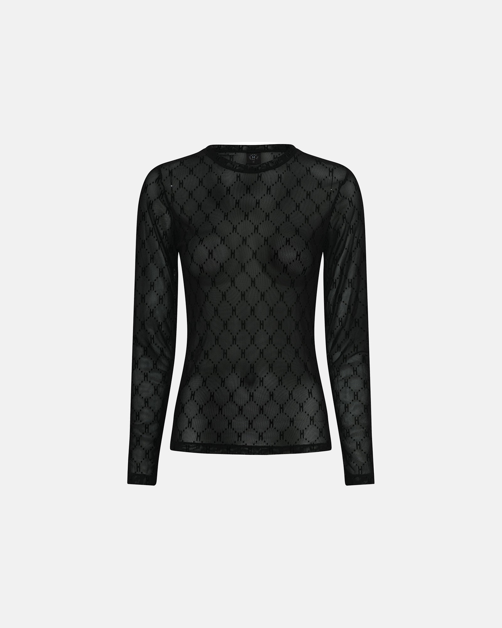 Mesh Blouse Logo - Black
