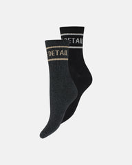 Tennis sock 2-pk - Black/Grey