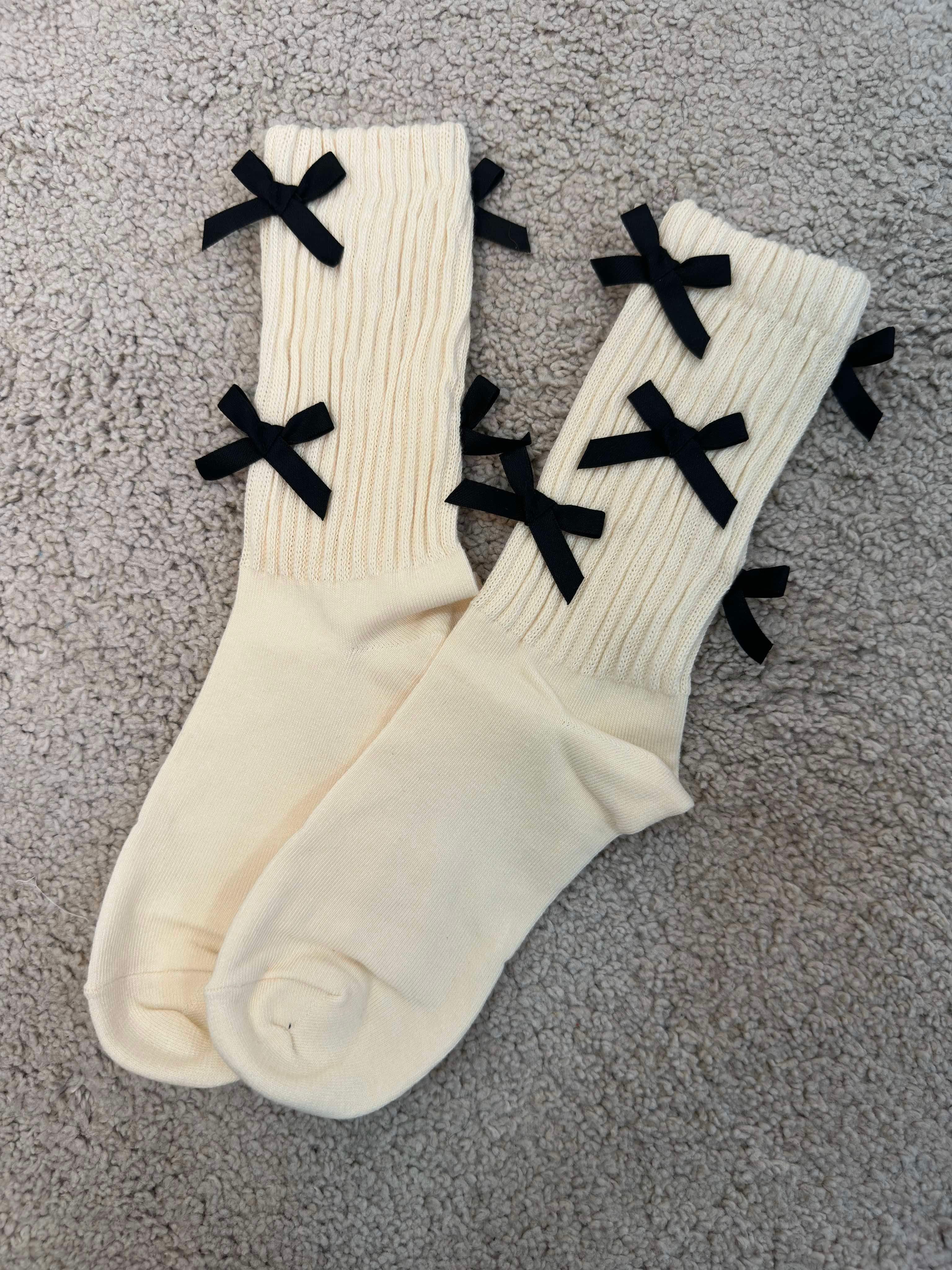 Bow sock off white