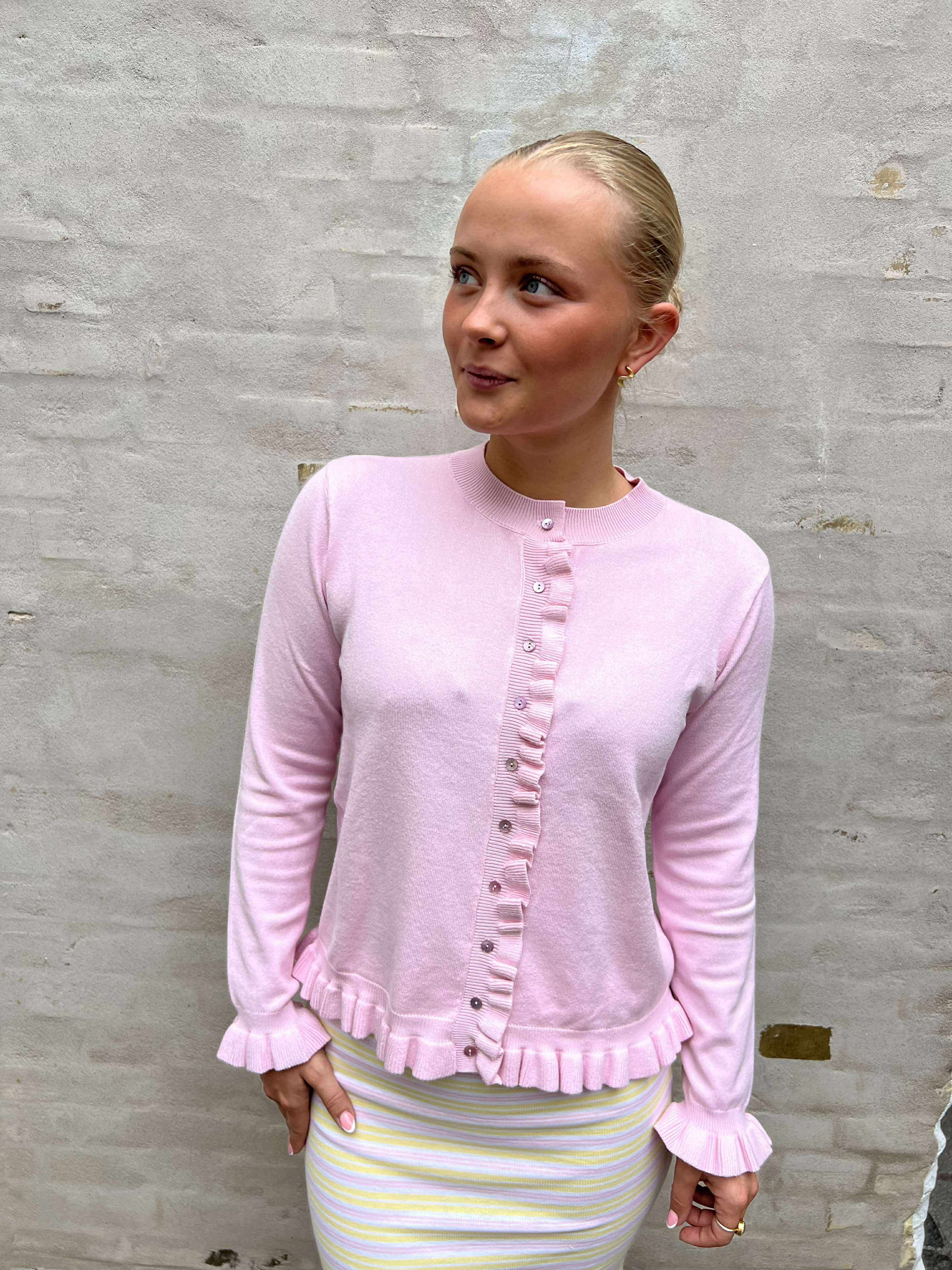 Sisse Solid Cardigan - Rose