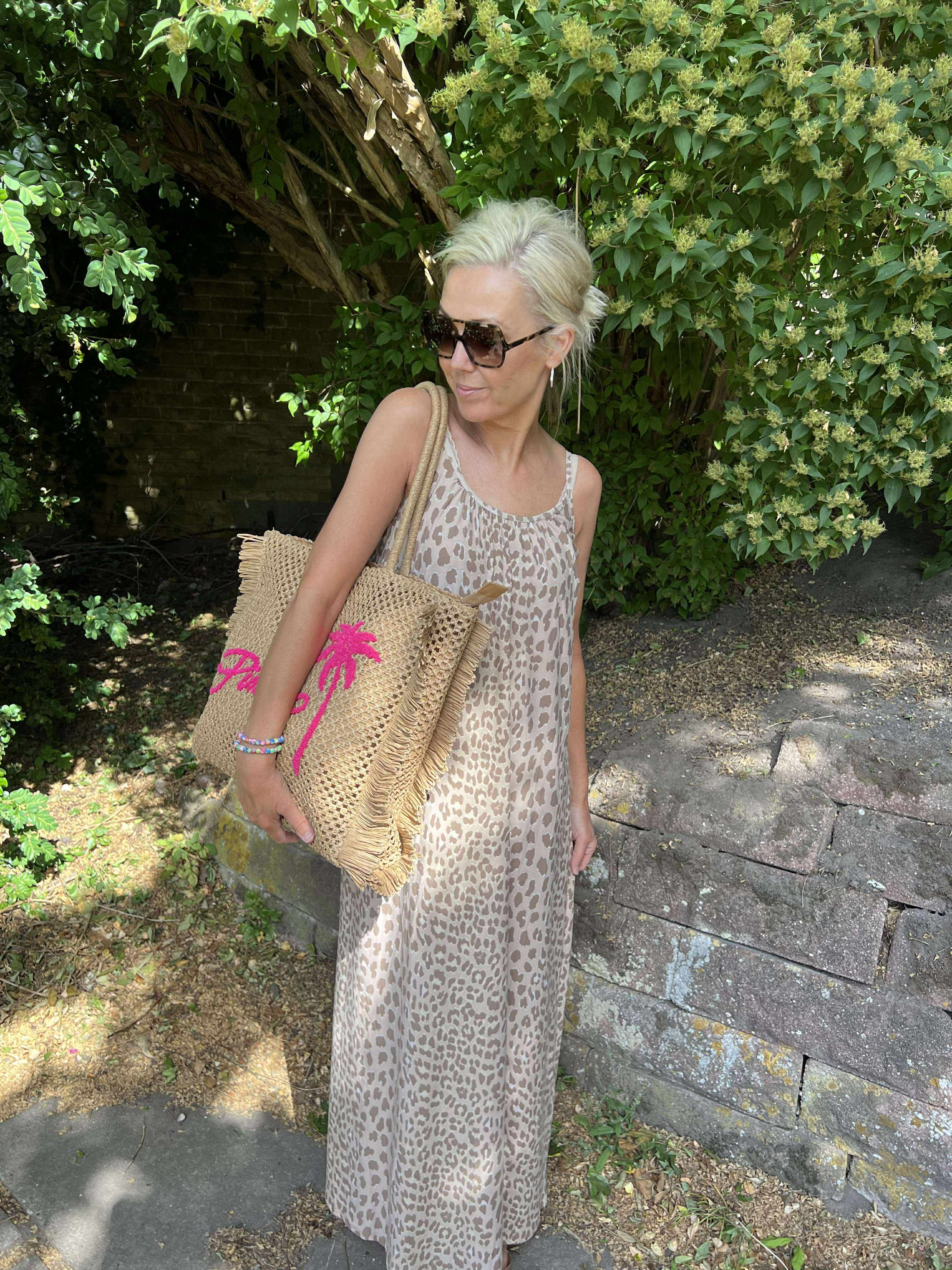 Alma Long Strap Dress - Desert Lux Leo