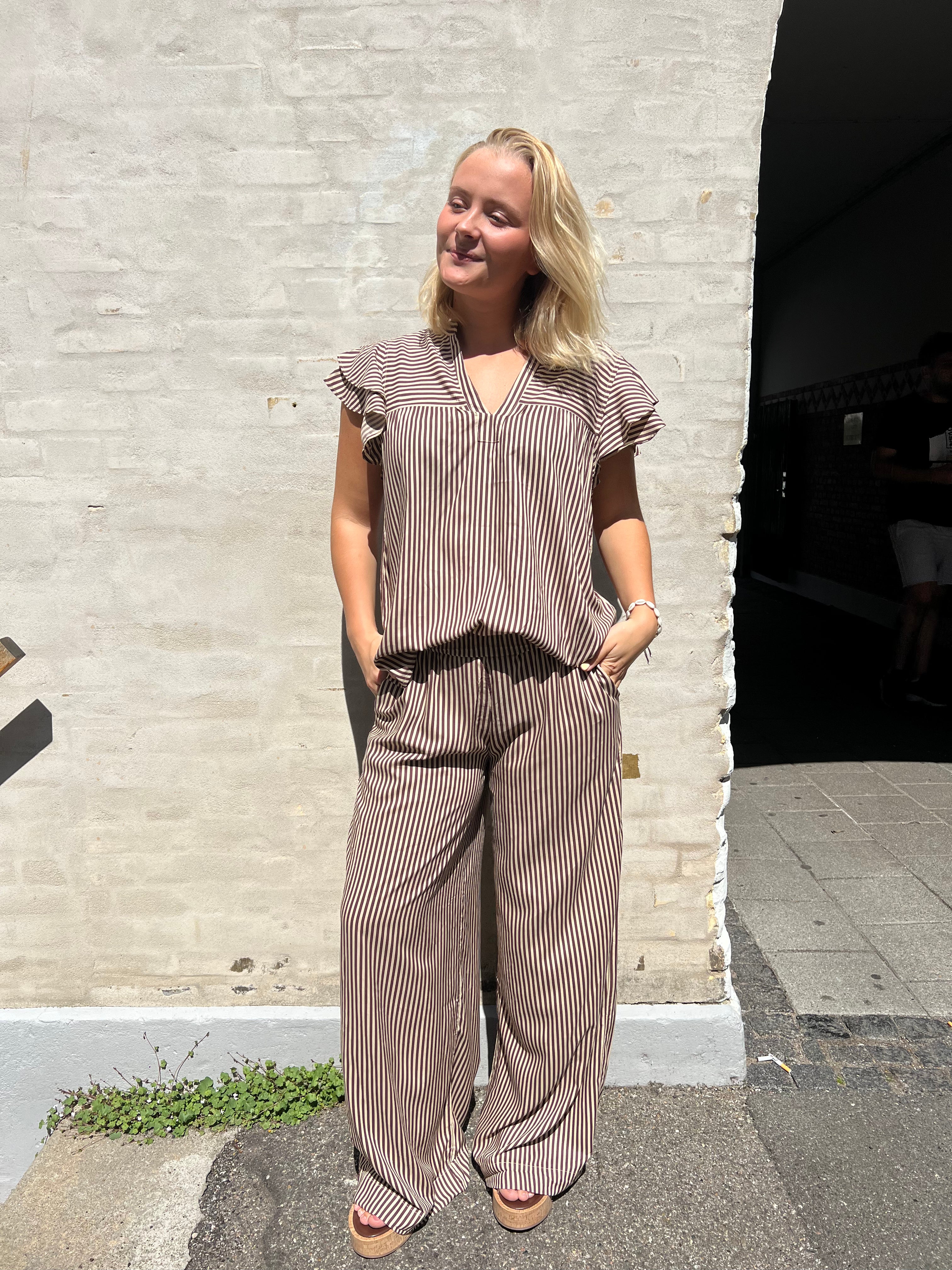Noah stripe pants brown