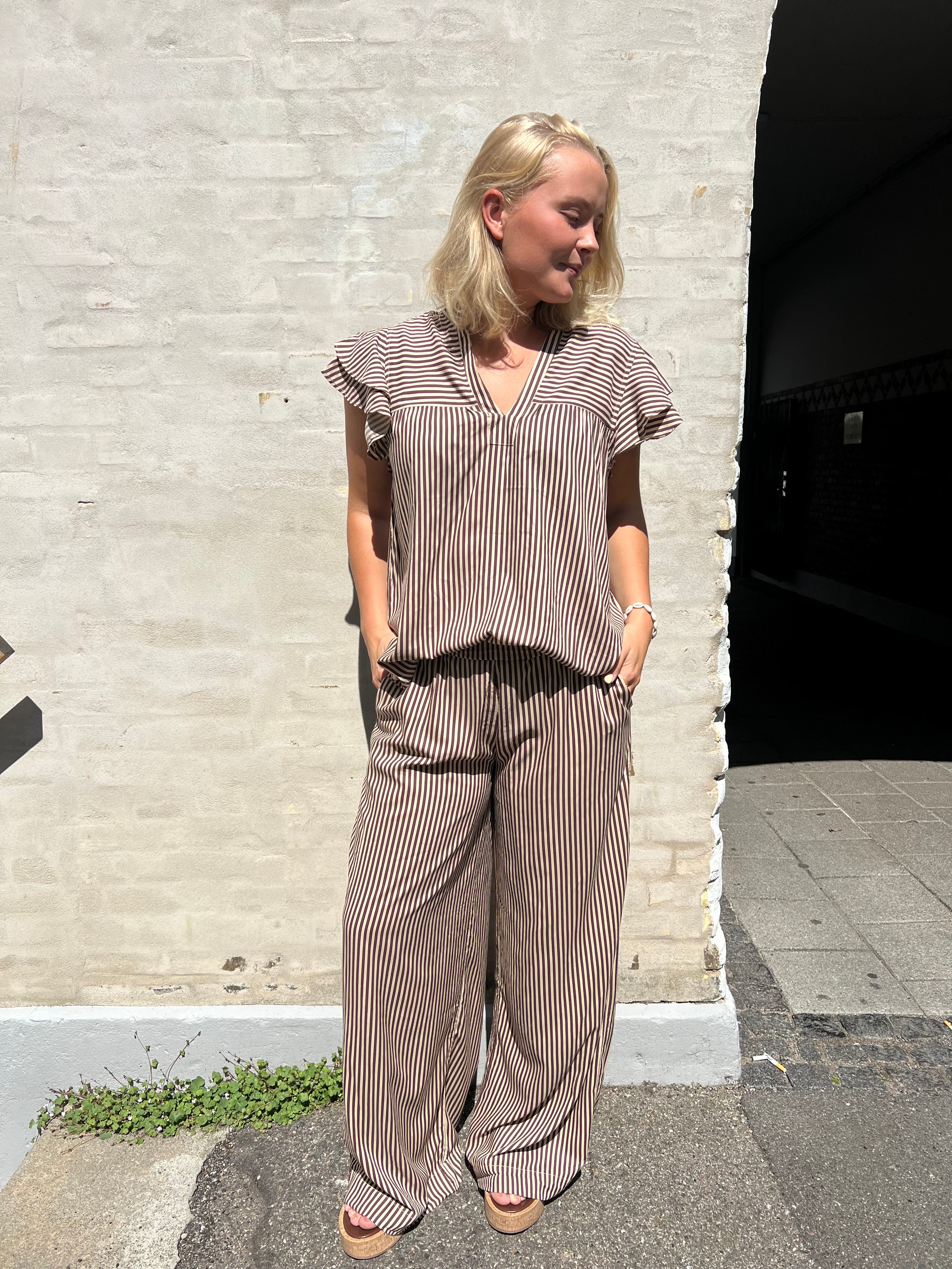 Noah stripe pants brown