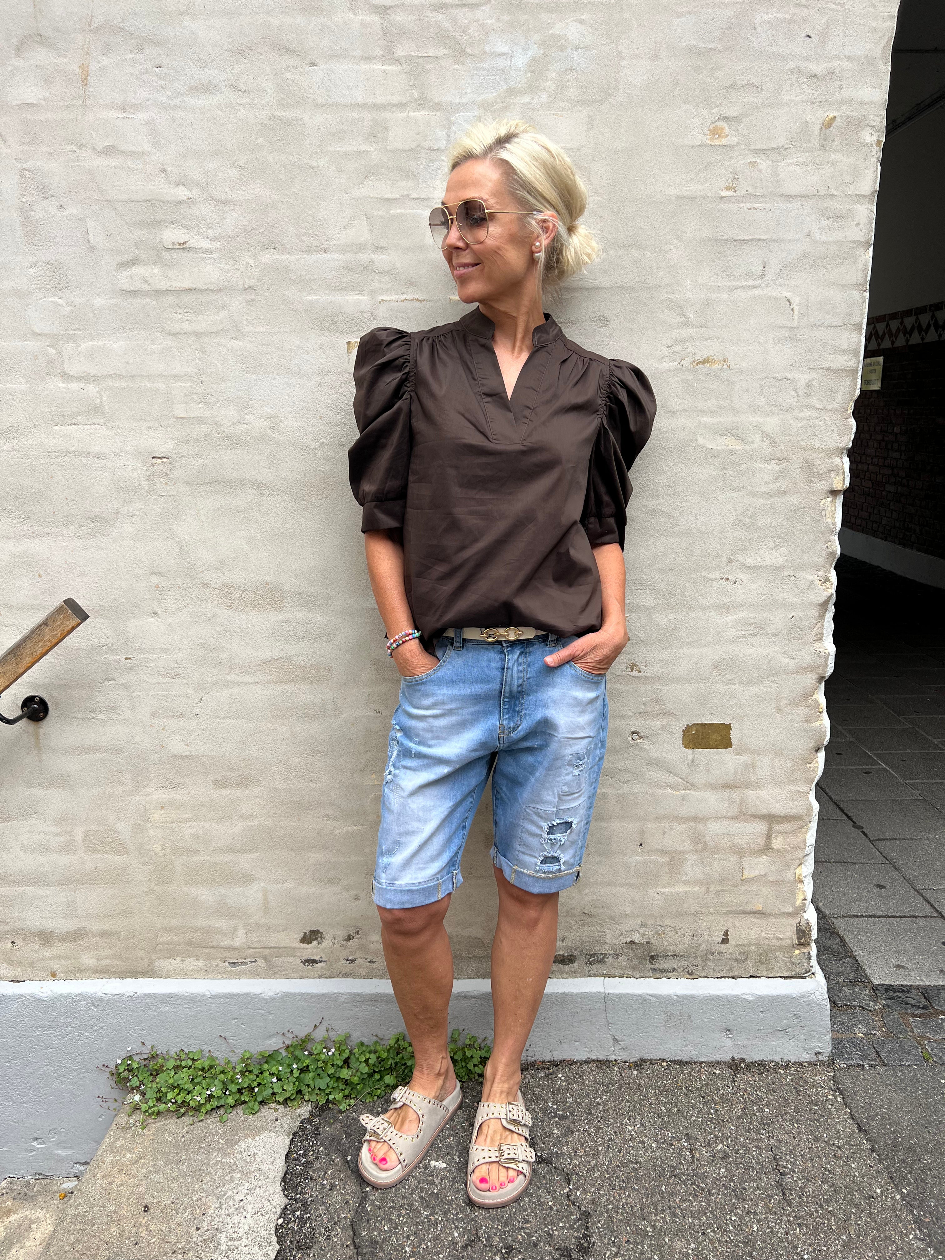 Roella Poplin Blouse Chocolate brown