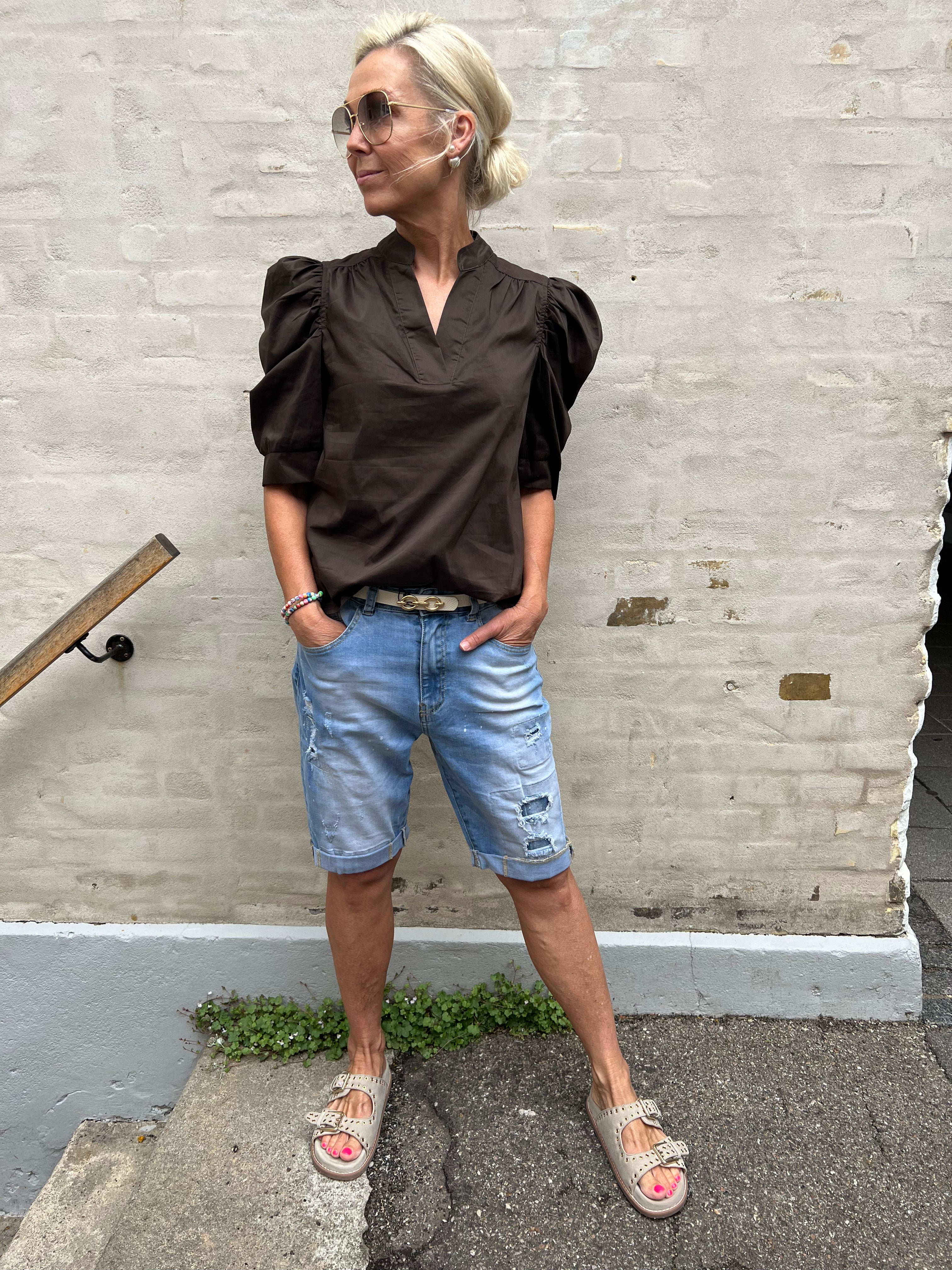 Roella Poplin Blouse Chocolate brown