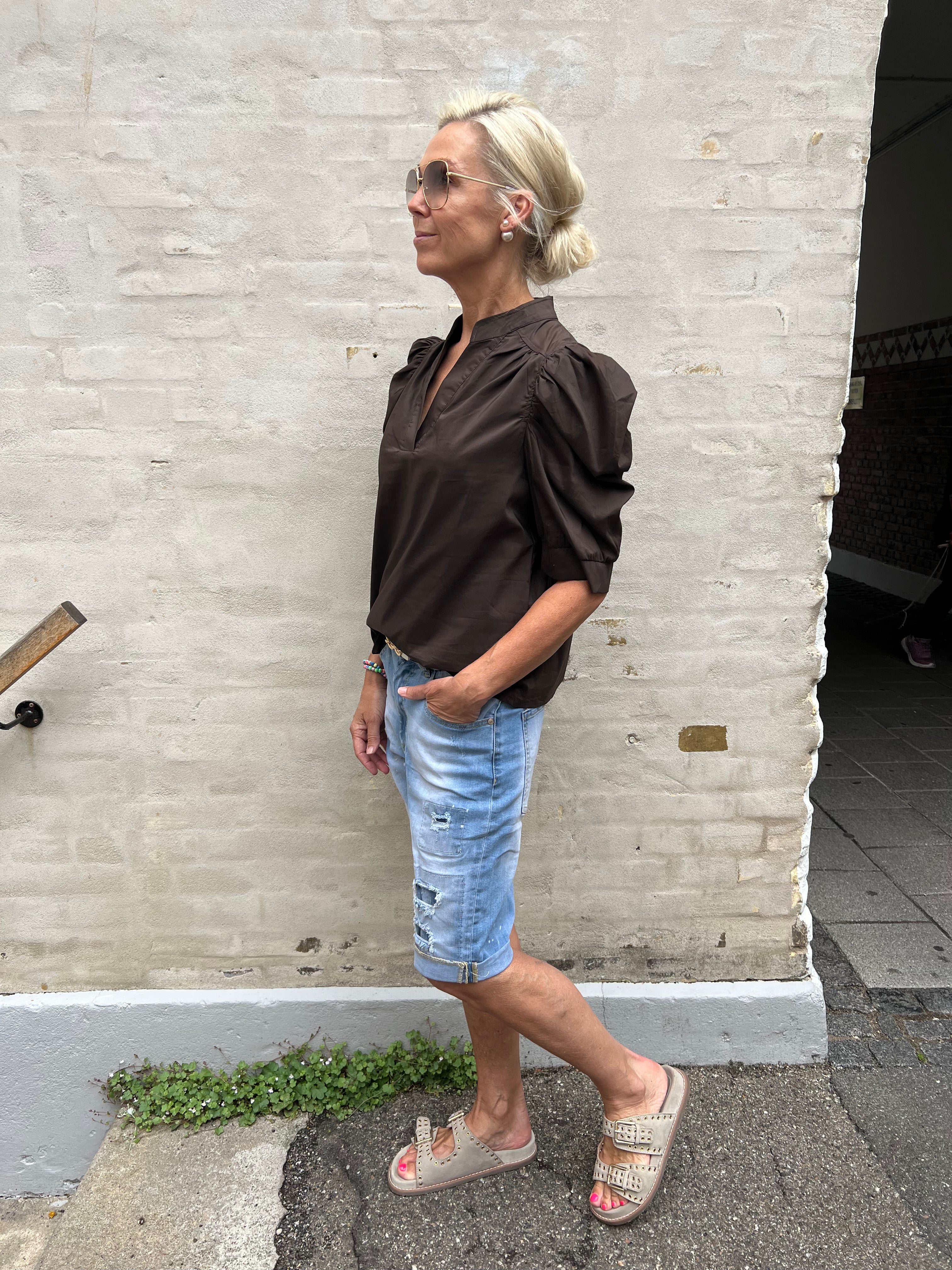 Roella Poplin Blouse Chocolate brown