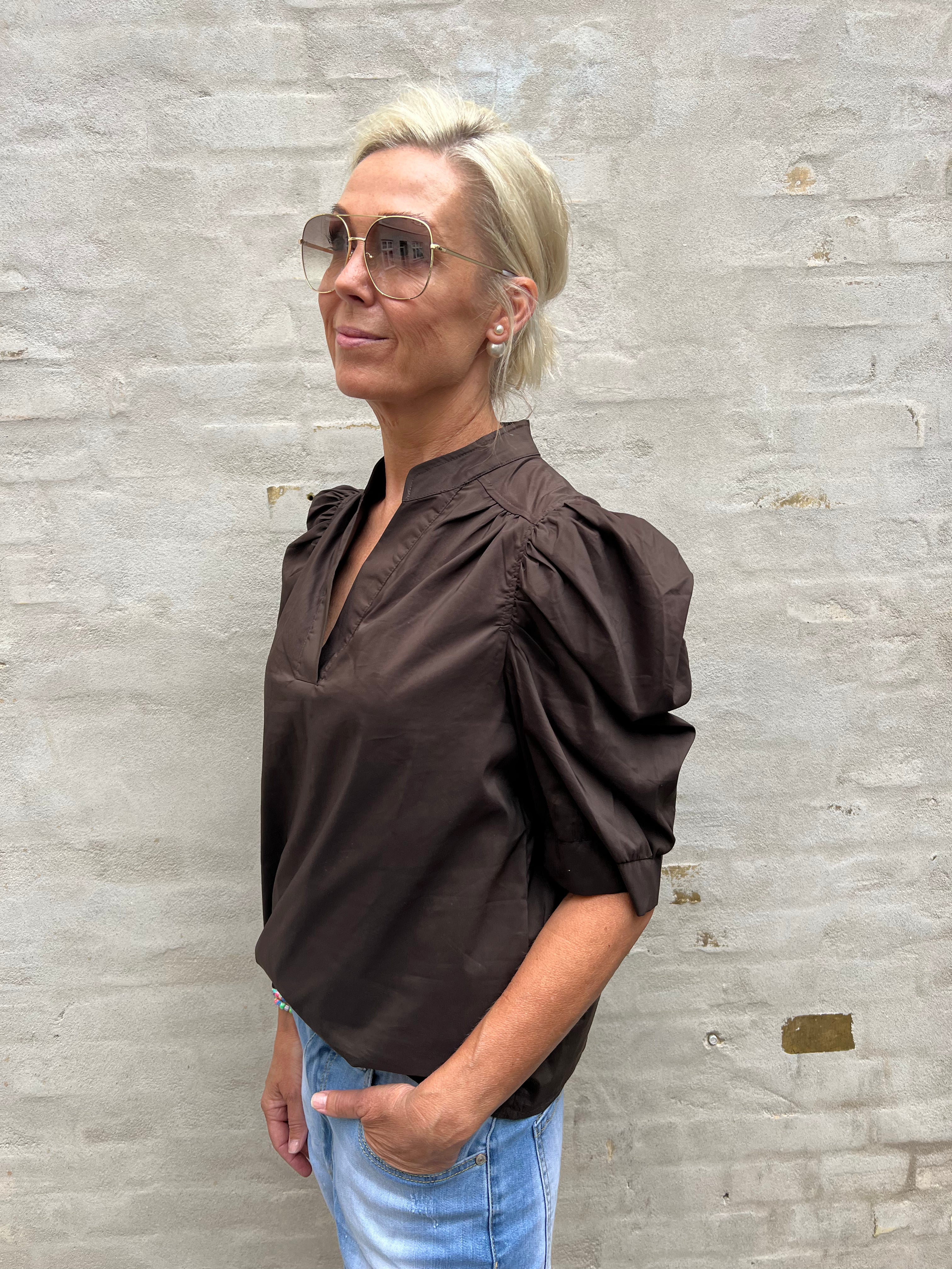 Roella Poplin Blouse Chocolate brown