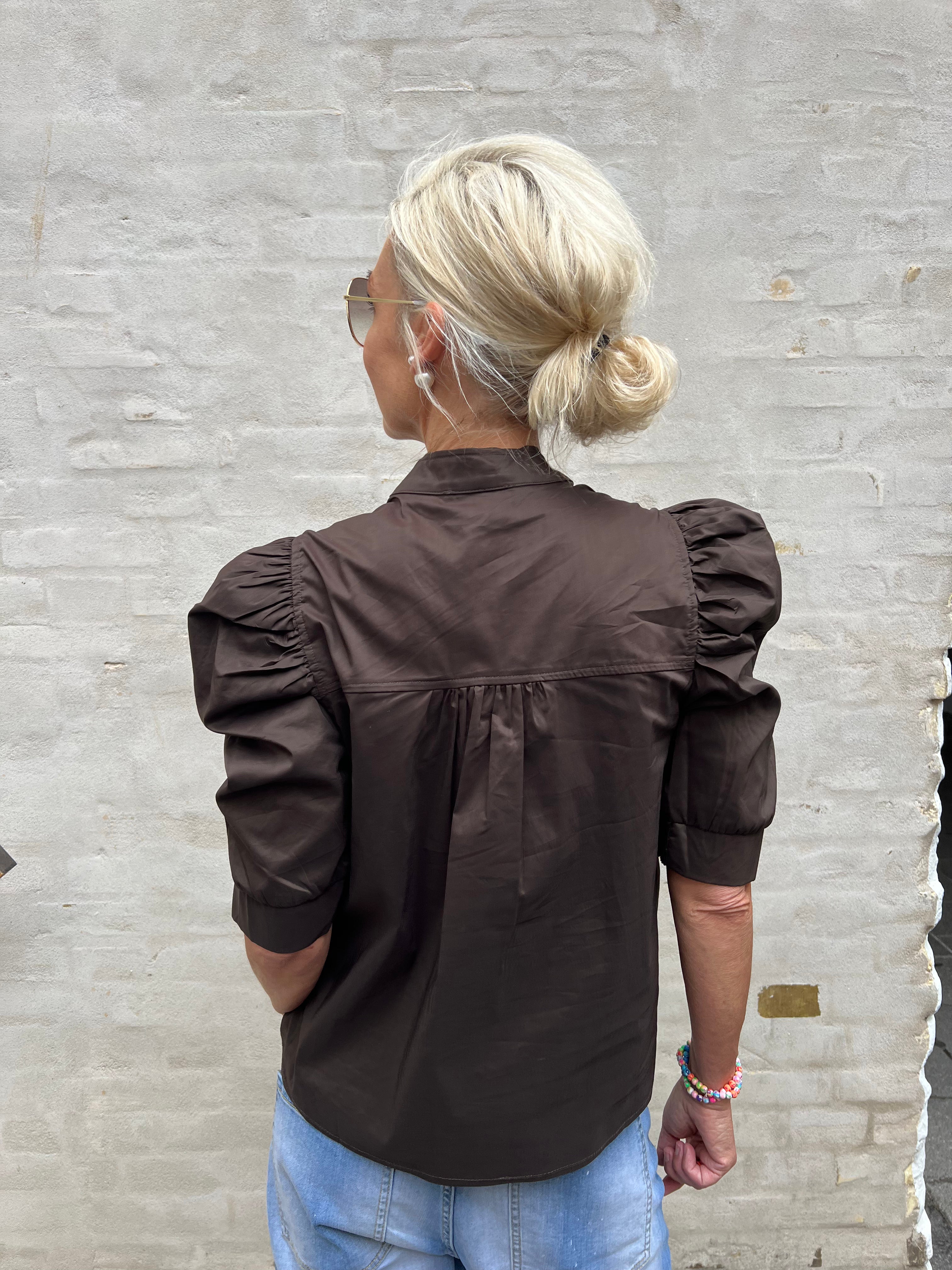 Roella Poplin Blouse Chocolate brown