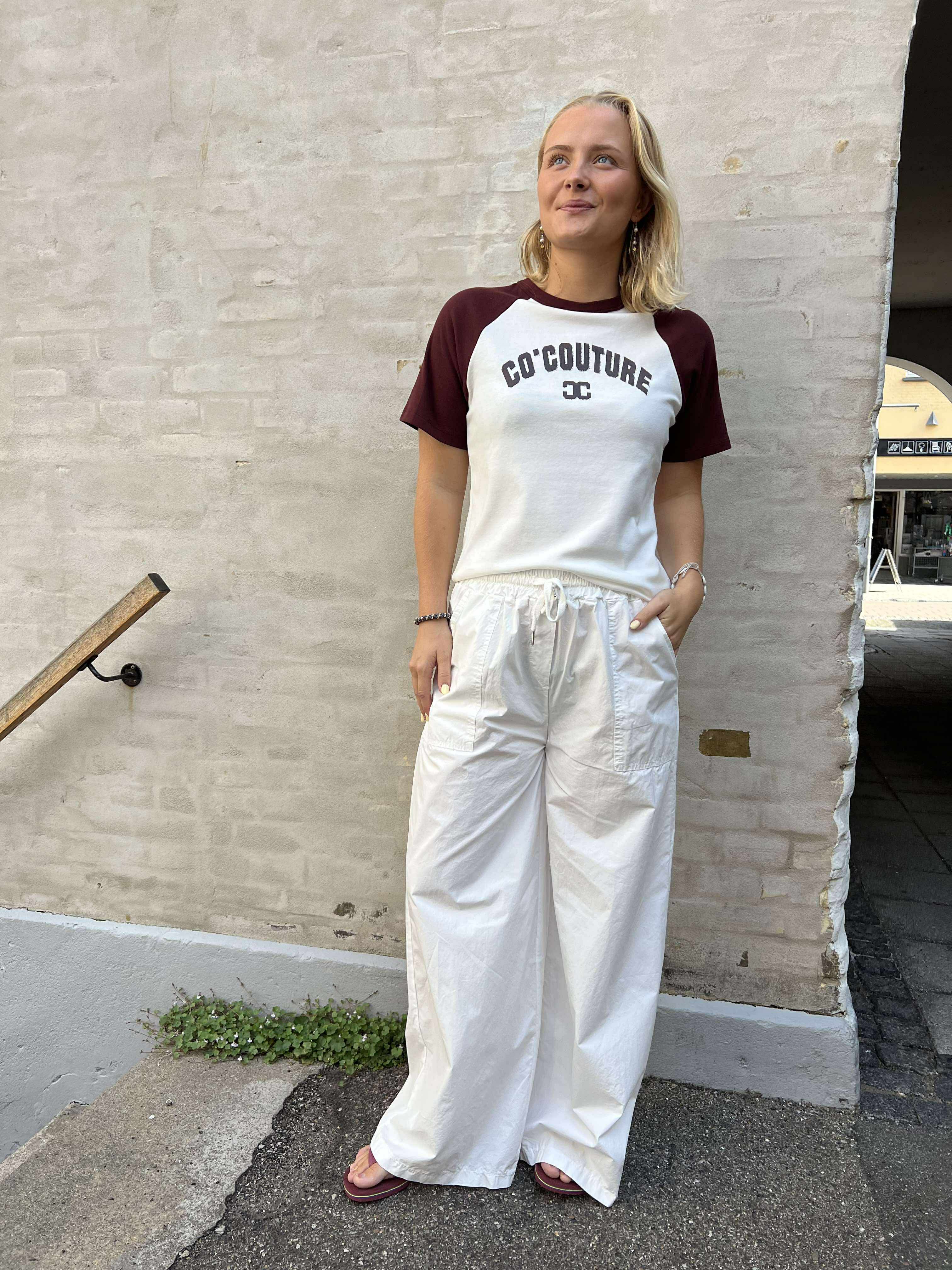 Edgecc Block Tee Offwhite/winered