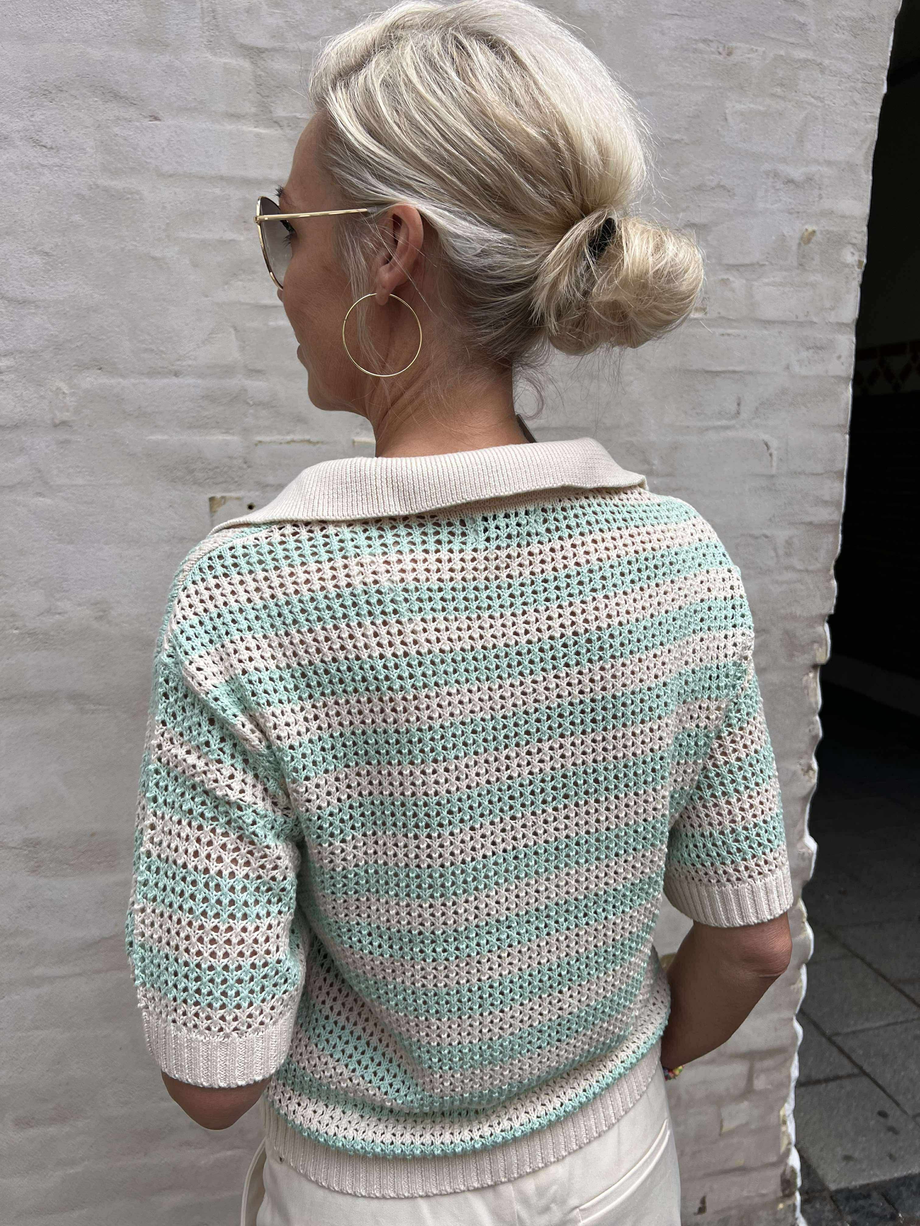 Tikka polo pullover knit birch/birds egg