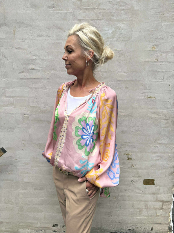 Malikka Shirt - Rosa M/Mønster