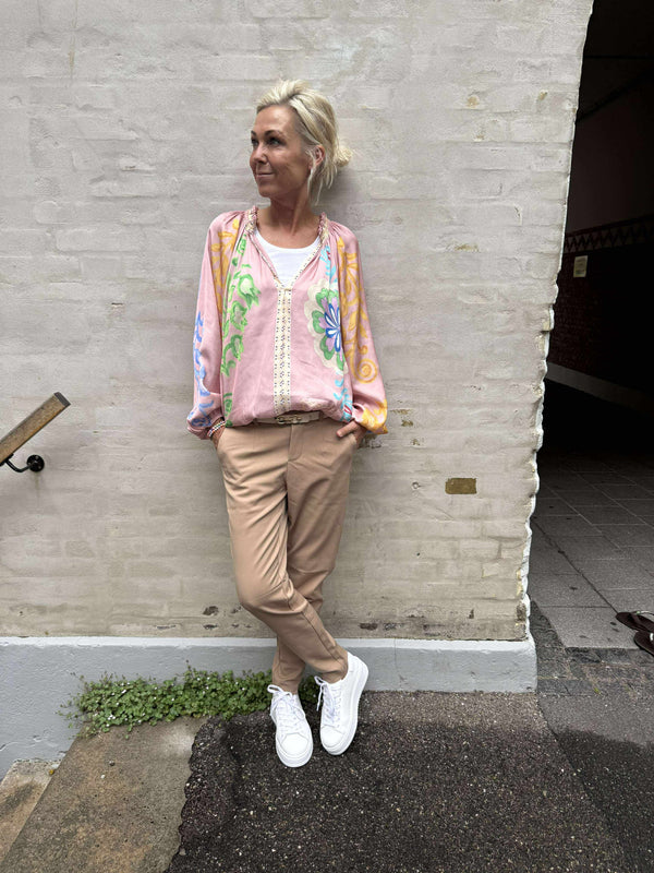 Malikka Shirt - Rosa M/Mønster