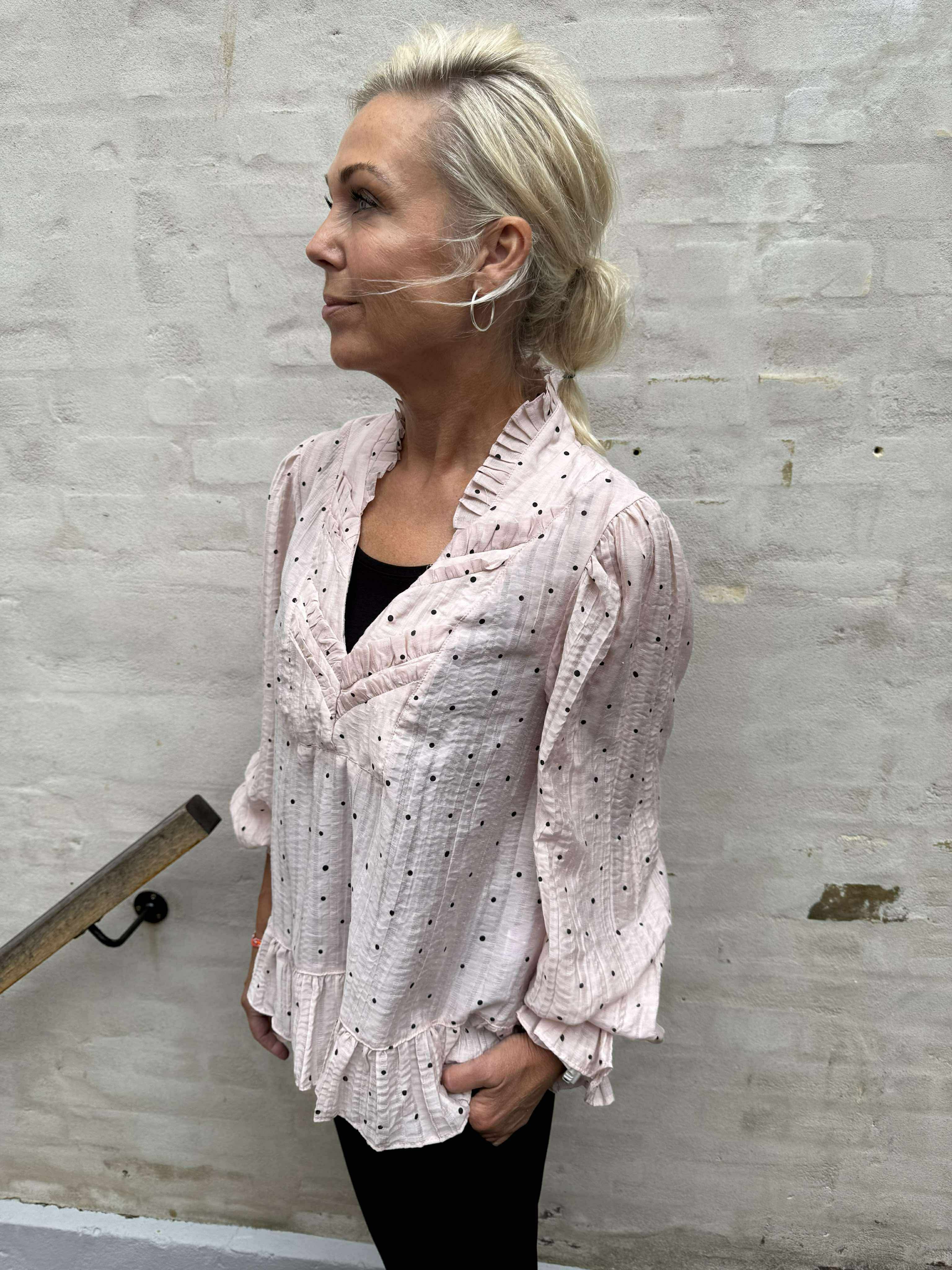 NazliGO Lullo Blouse -  Rose Black Dots