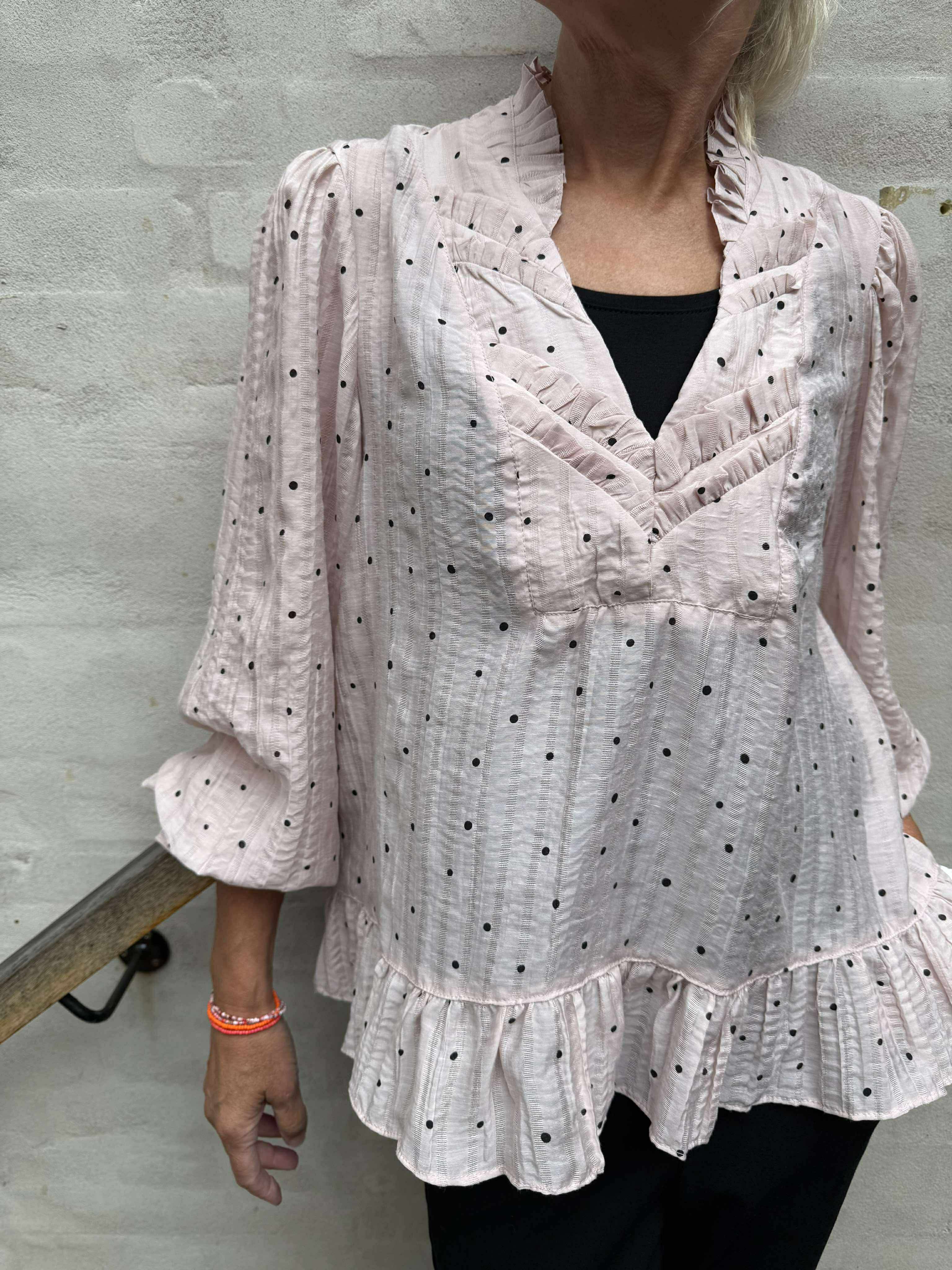 NazliGO Lullo Blouse -  Rose Black Dots