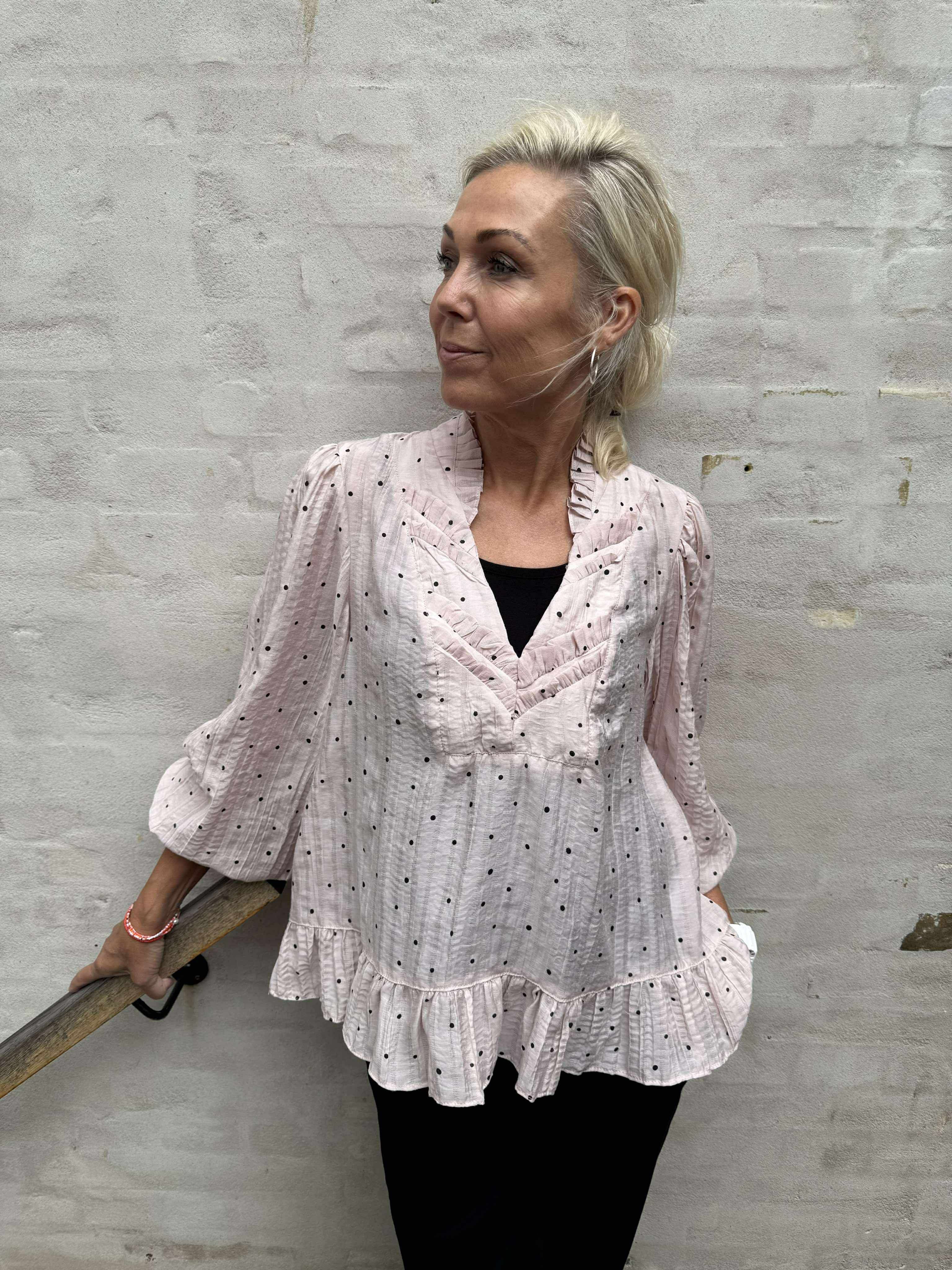 NazliGO Lullo Blouse -  Rose Black Dots