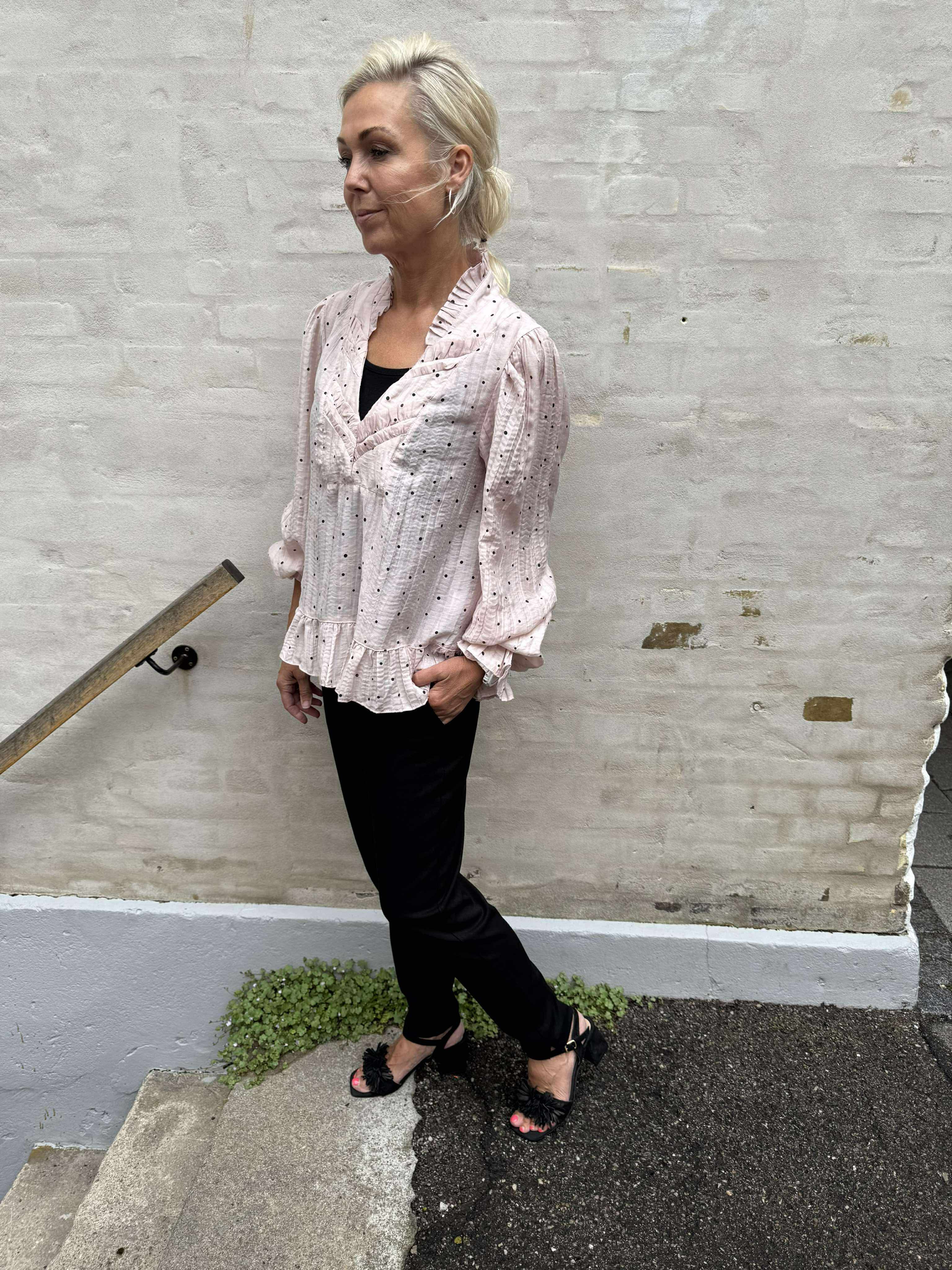 NazliGO Lullo Blouse -  Rose Black Dots