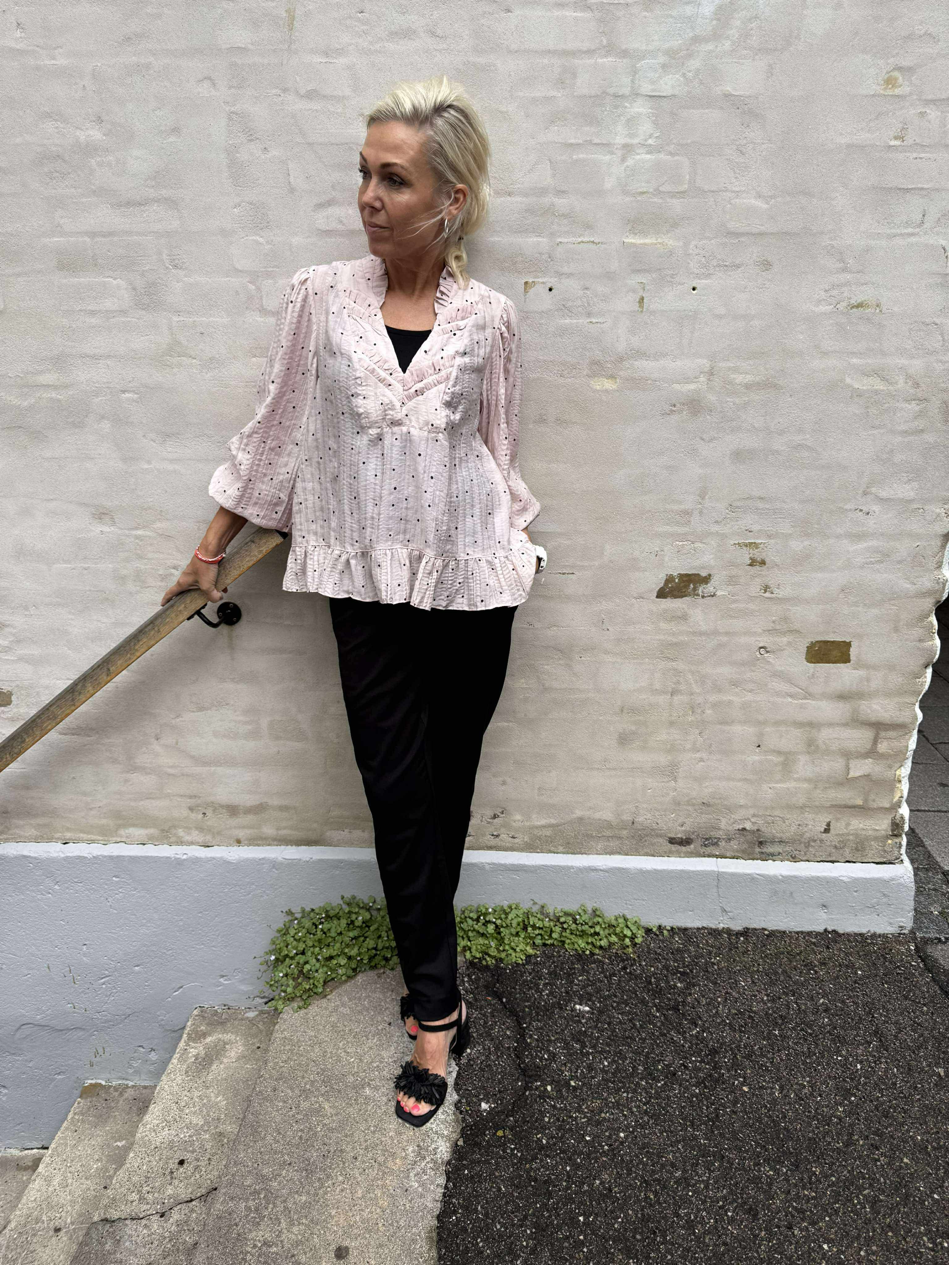 NazliGO Lullo Blouse -  Rose Black Dots