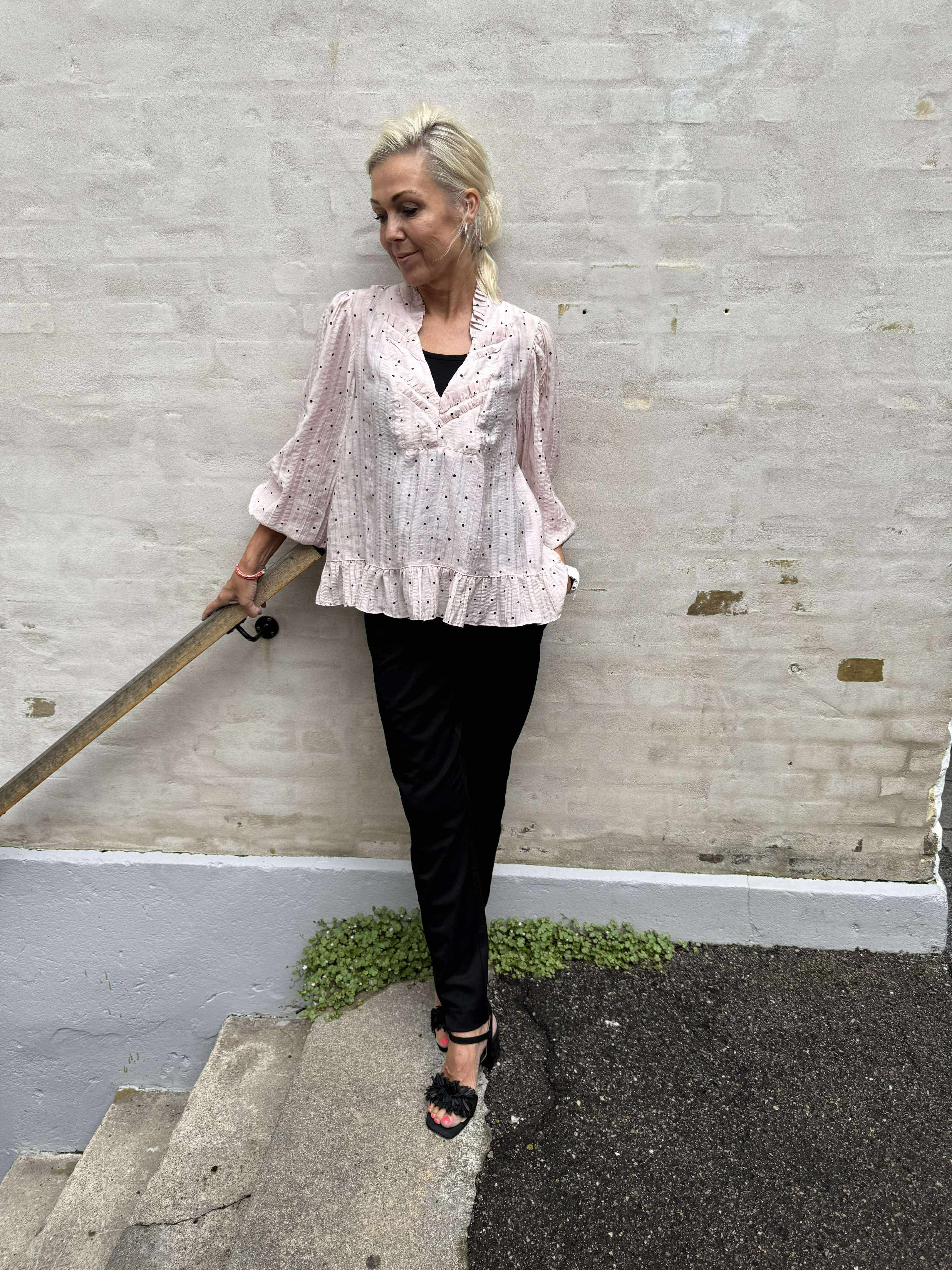 NazliGO Lullo Blouse -  Rose Black Dots
