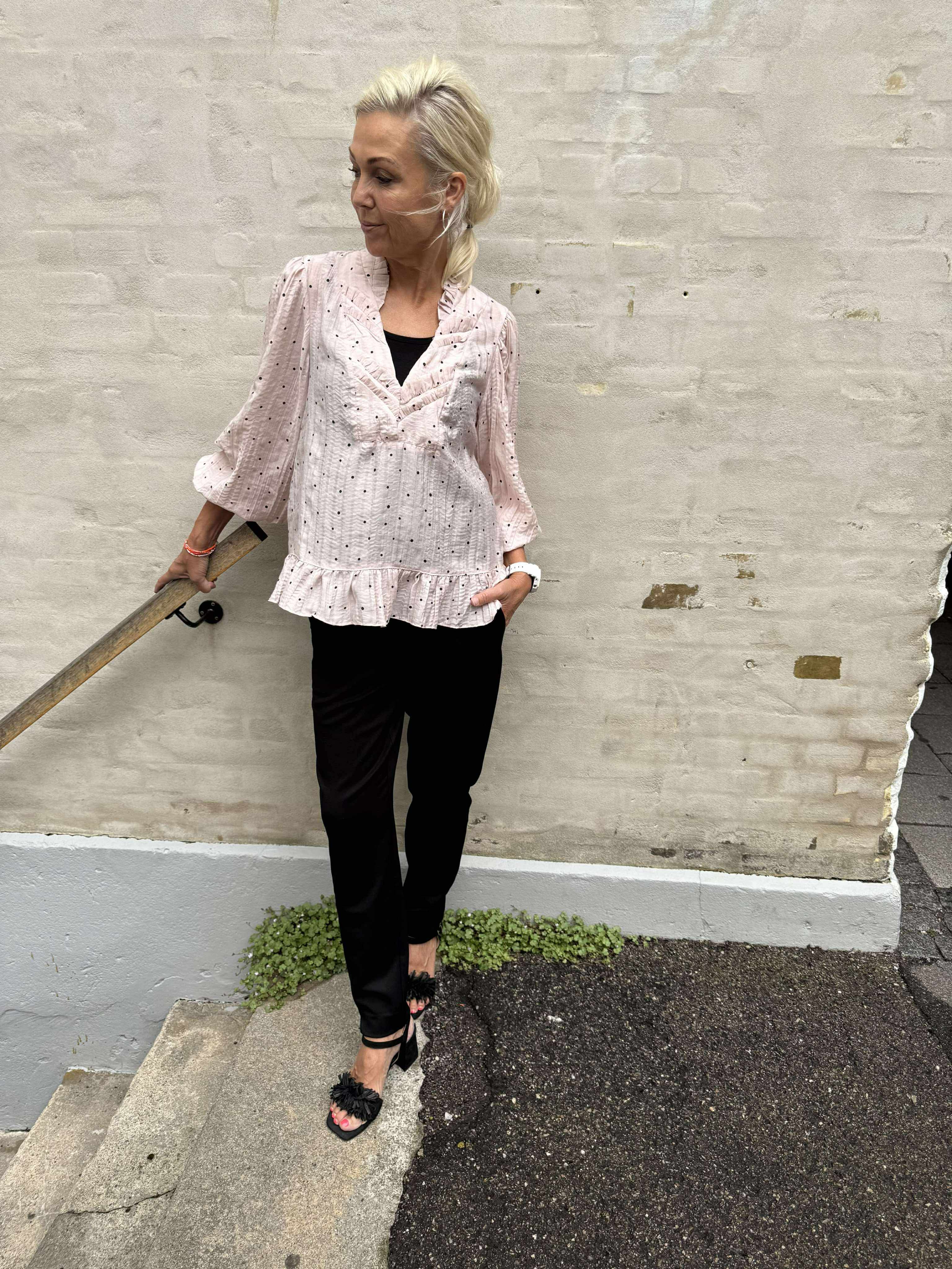 NazliGO Lullo Blouse -  Rose Black Dots