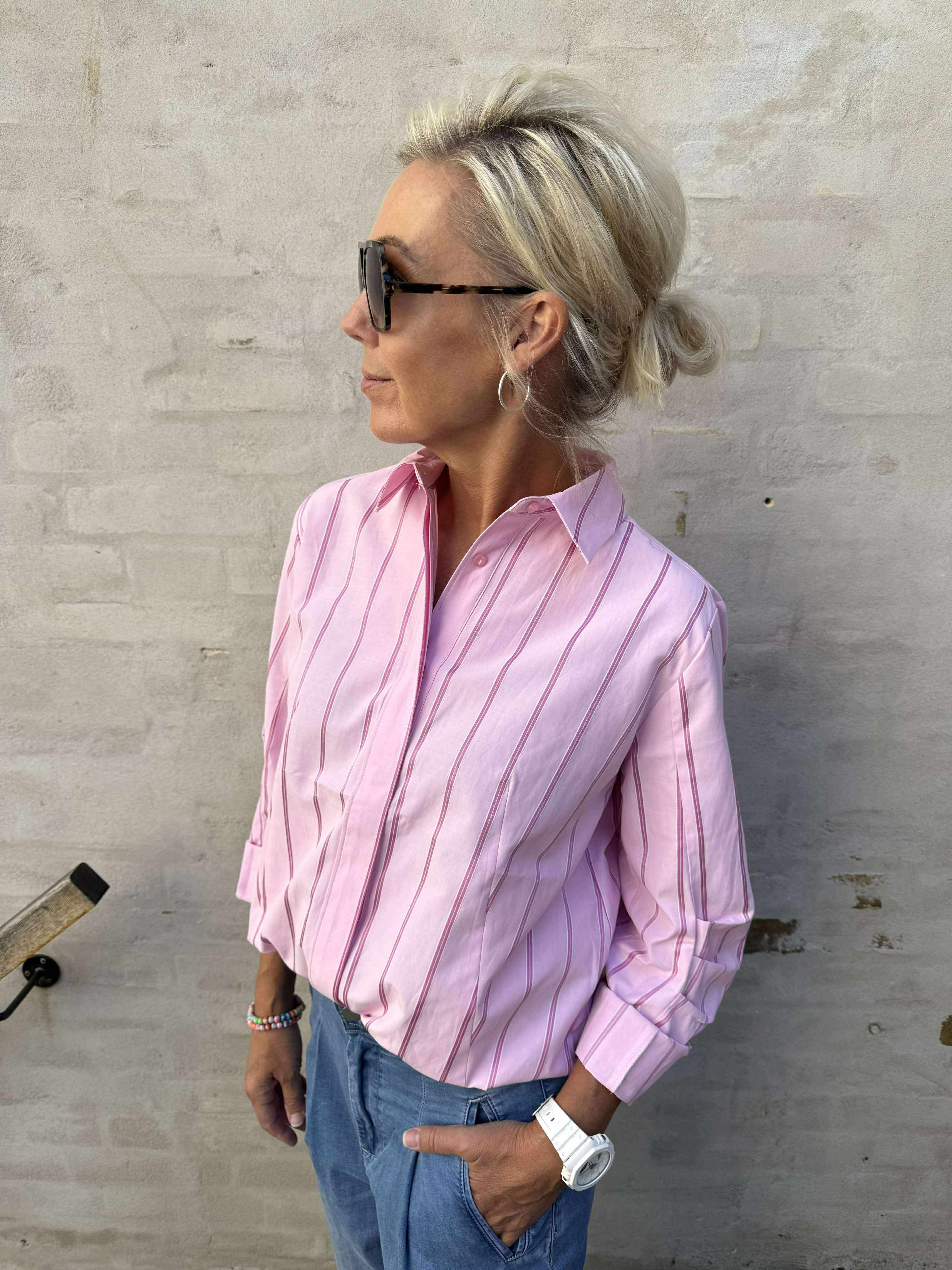 Rosalina Stripe Shirt - Pale Pink