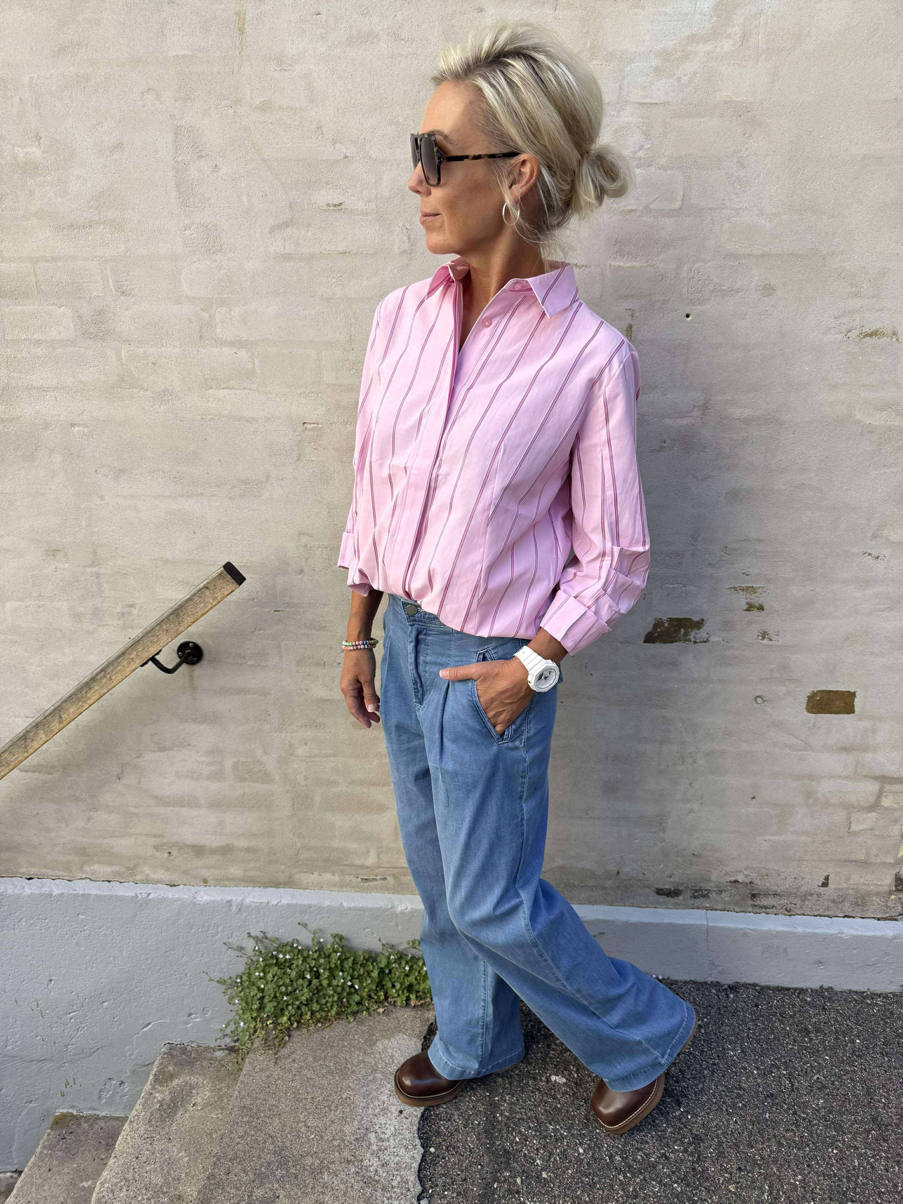 Rosalina Stripe Shirt - Pale Pink