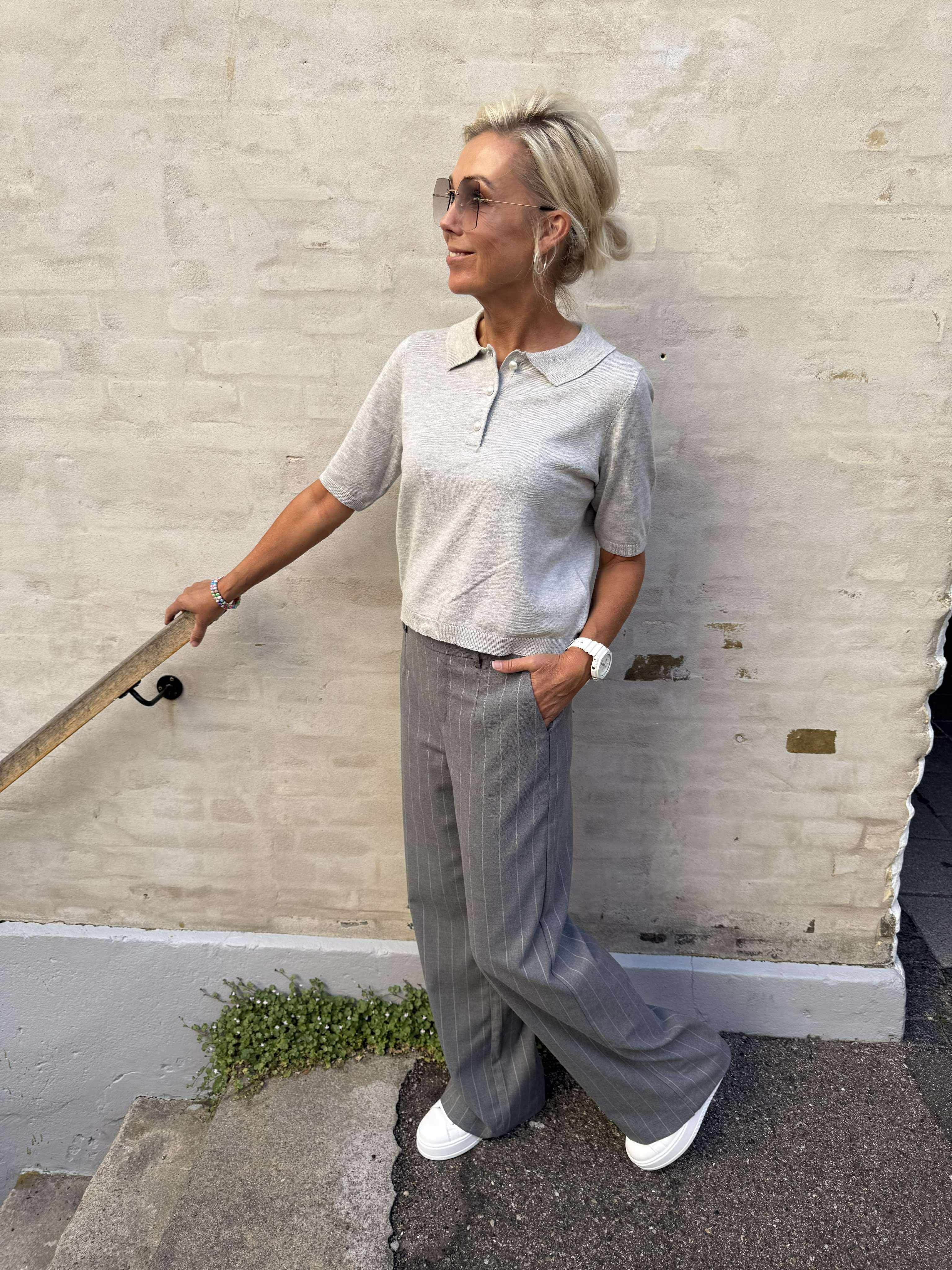 Lisa WIDE pant - Medium Grey/Humus