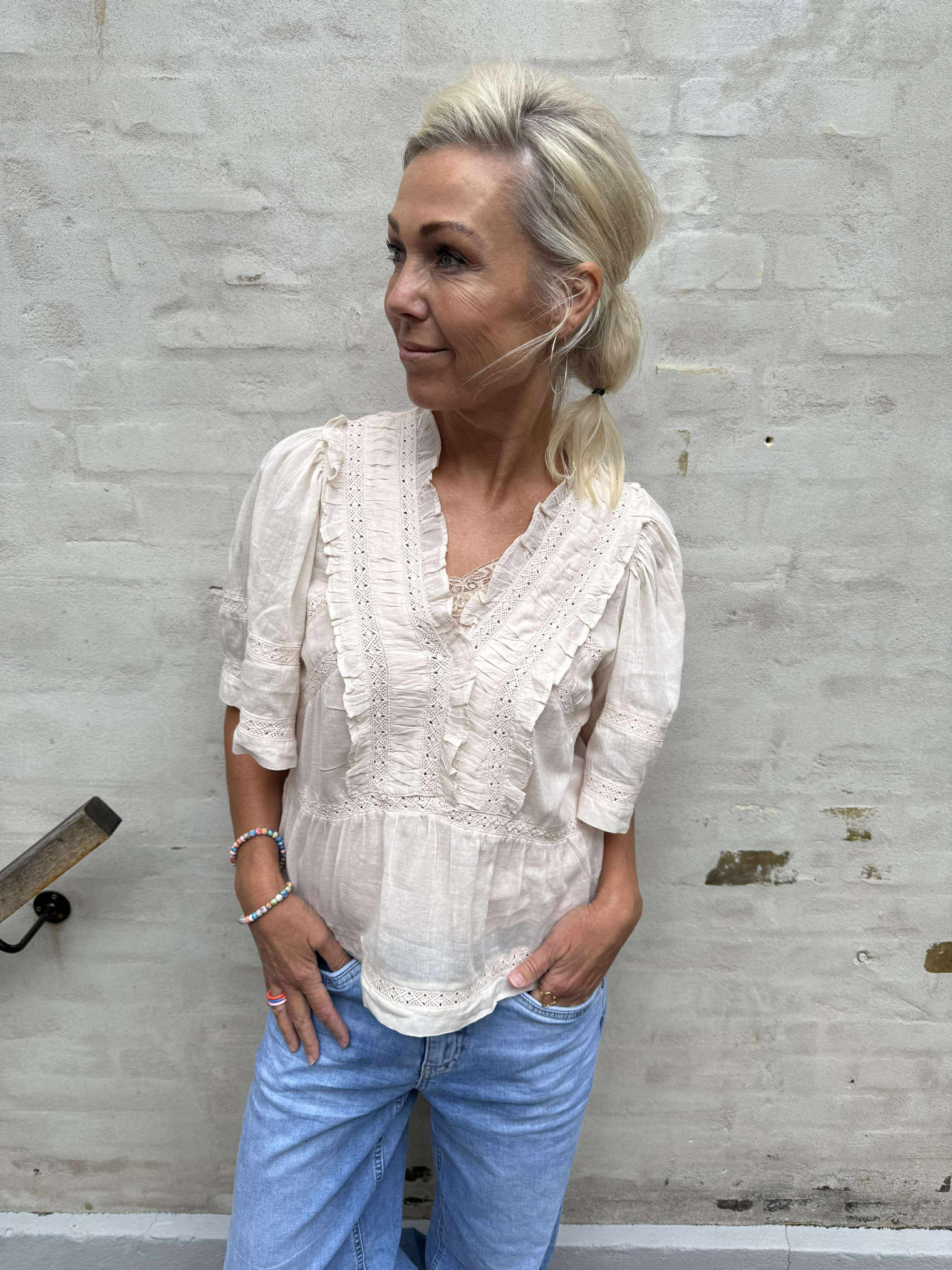 Evienne S Voile Top - Ivory