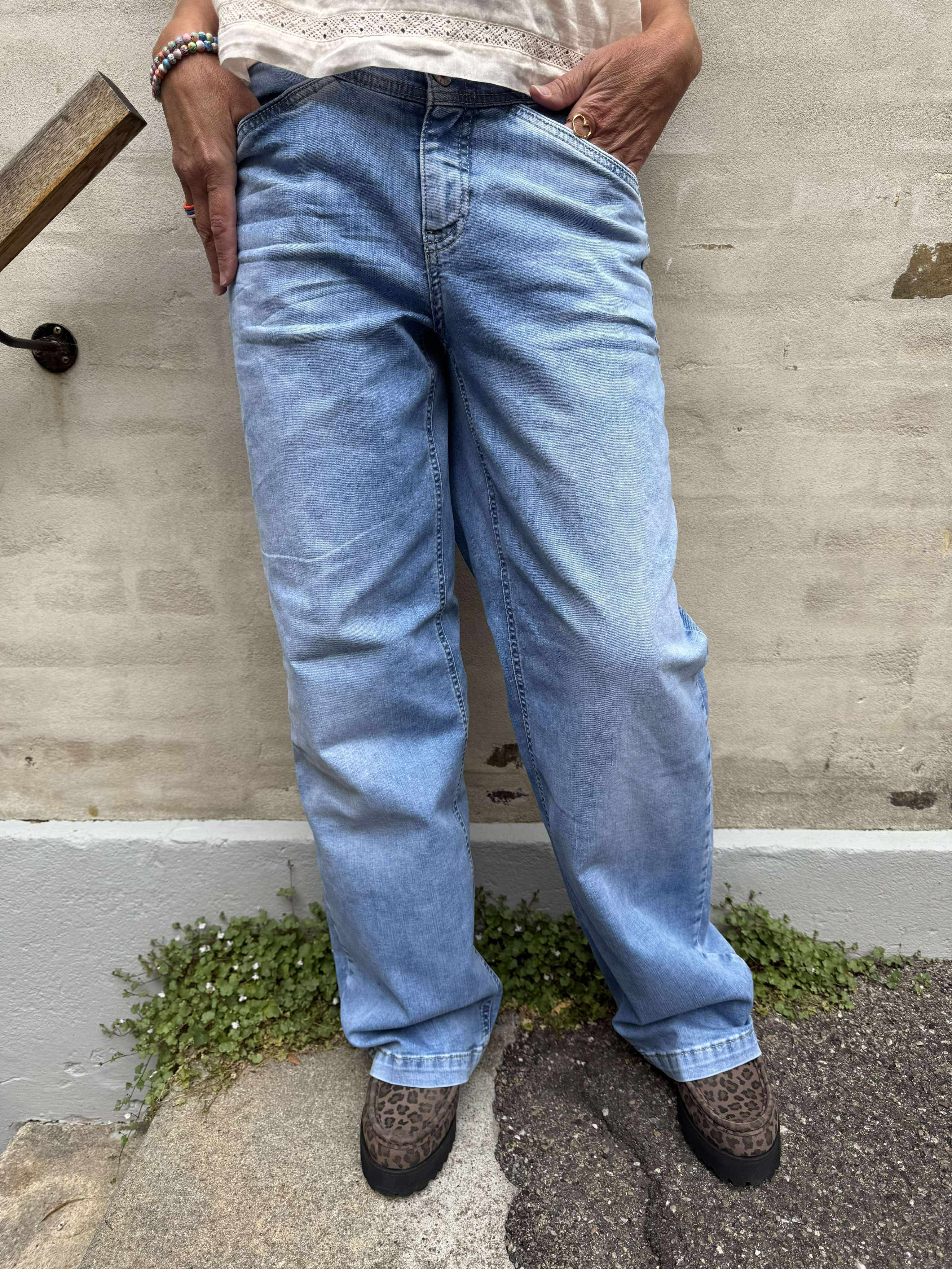 Wide Leg High Waist - Light Blue