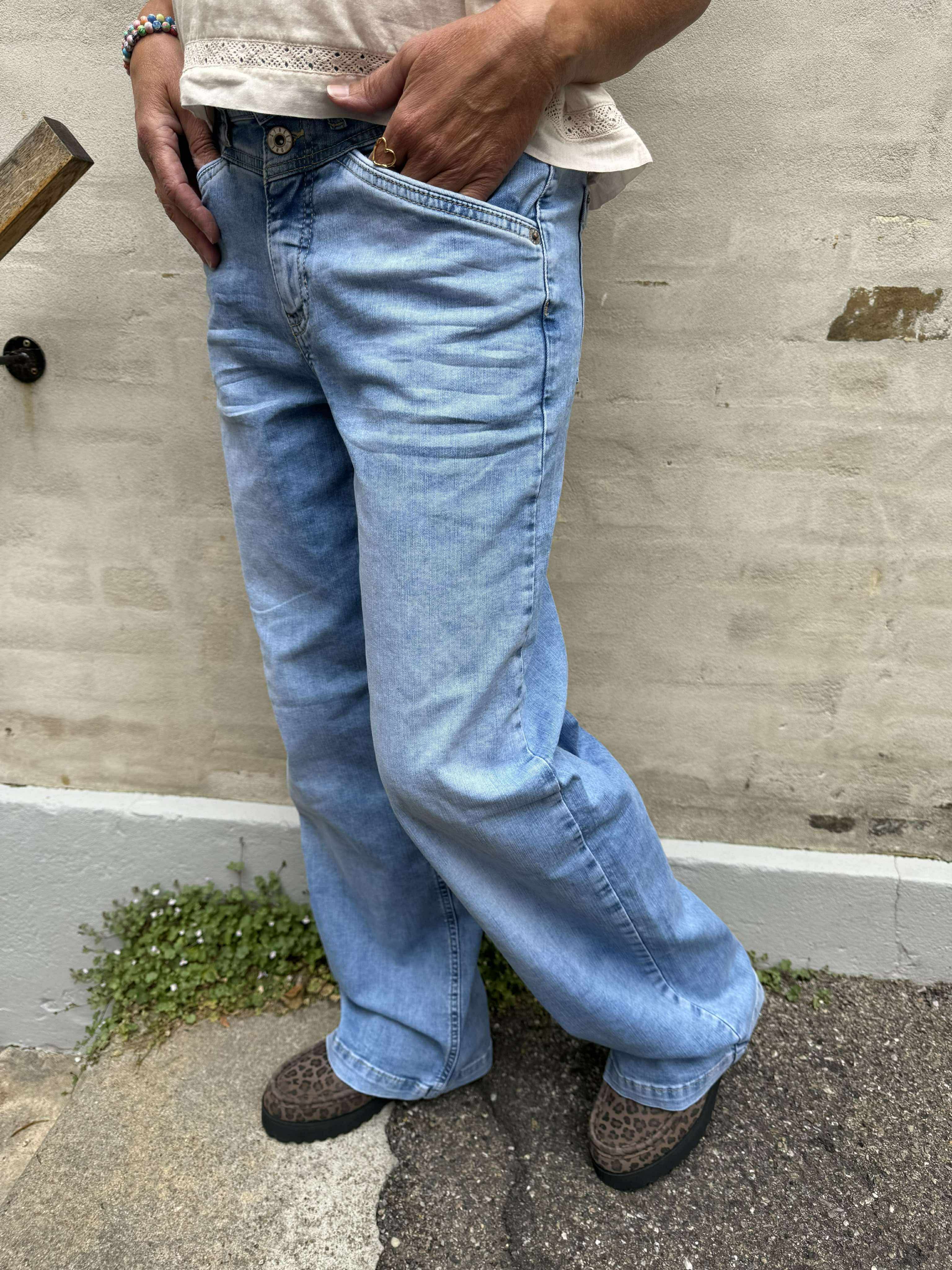 Wide Leg High Waist - Light Blue