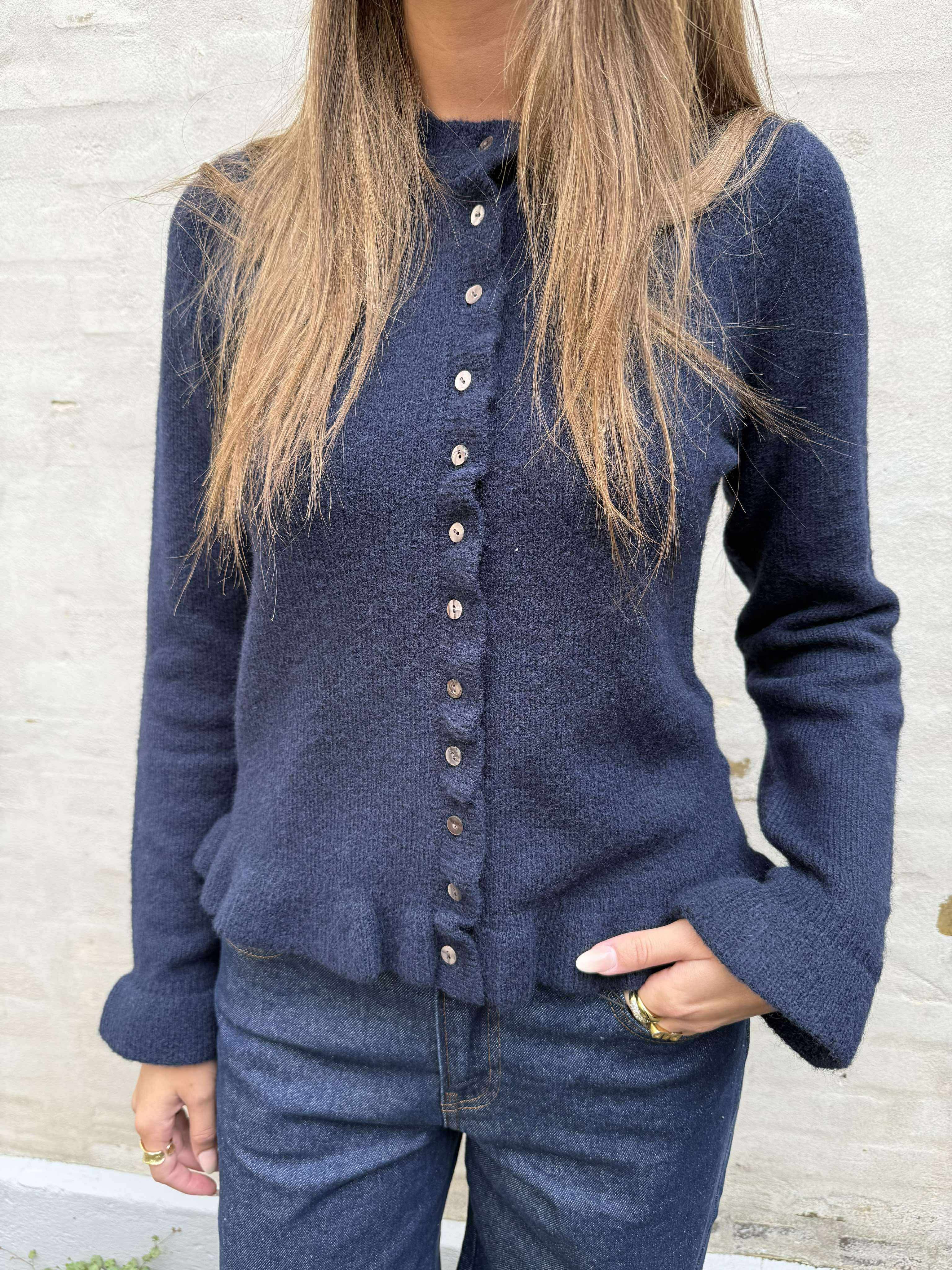 Elowen Knit Blouse - Navy