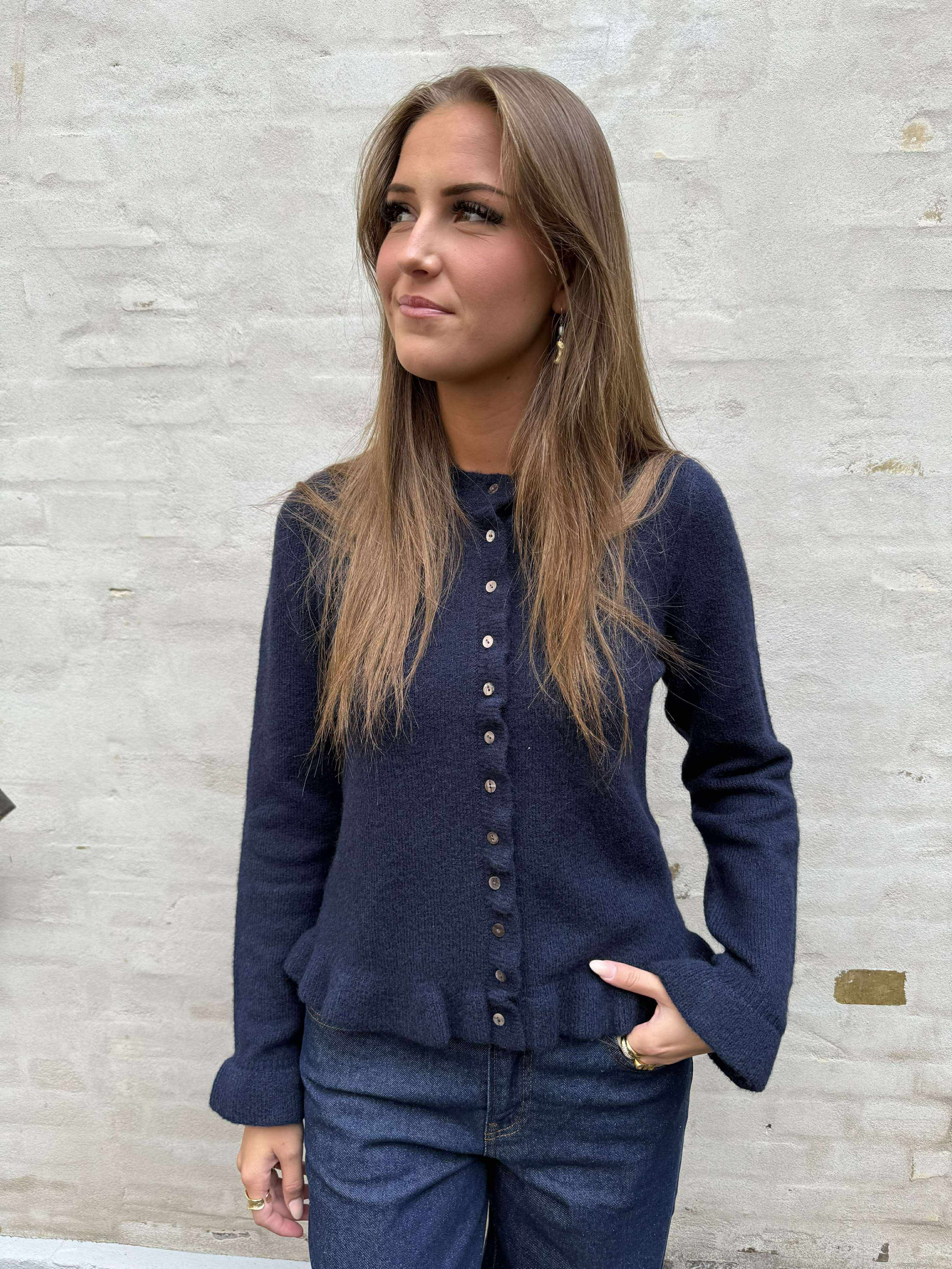 Elowen Knit Blouse - Navy