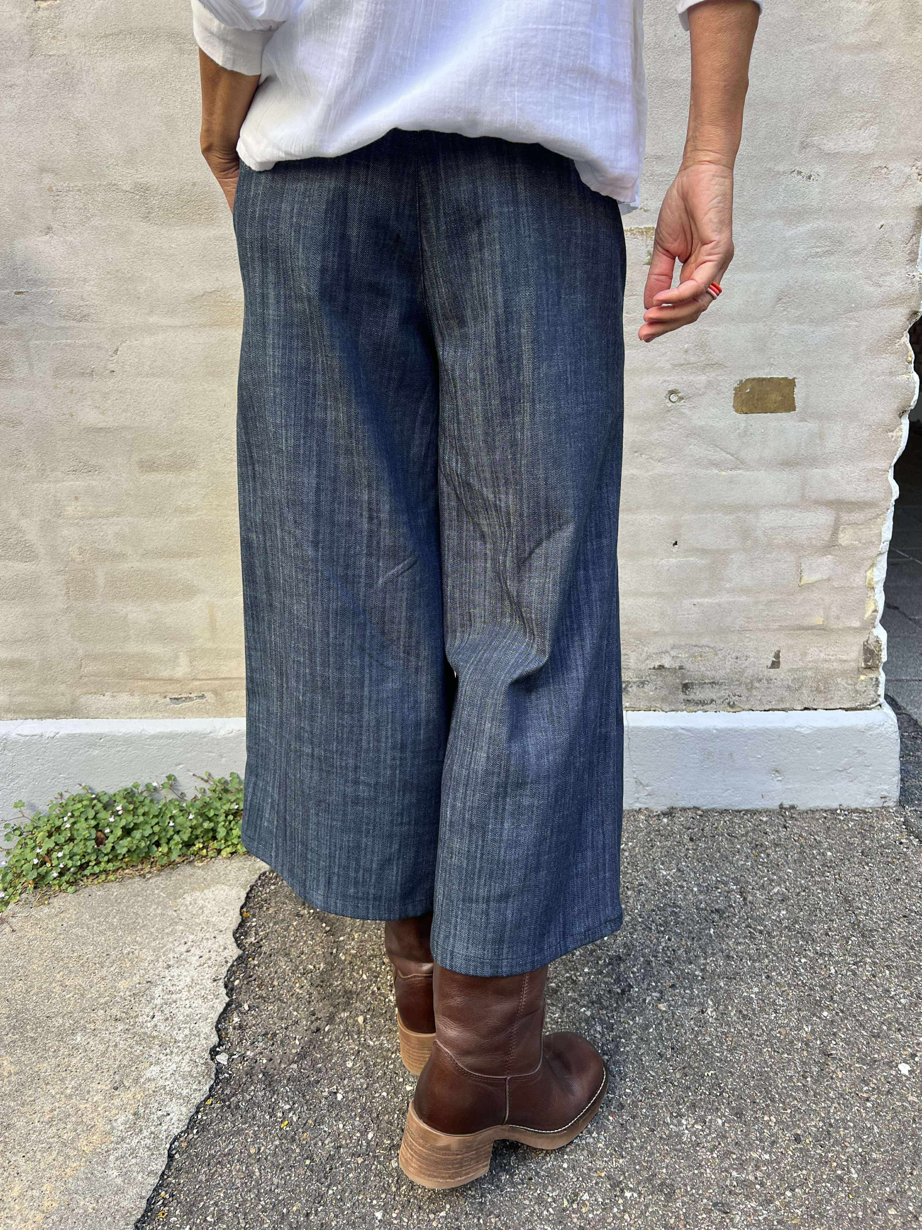 PREORDER-BOX culotte pant - Navy Denim