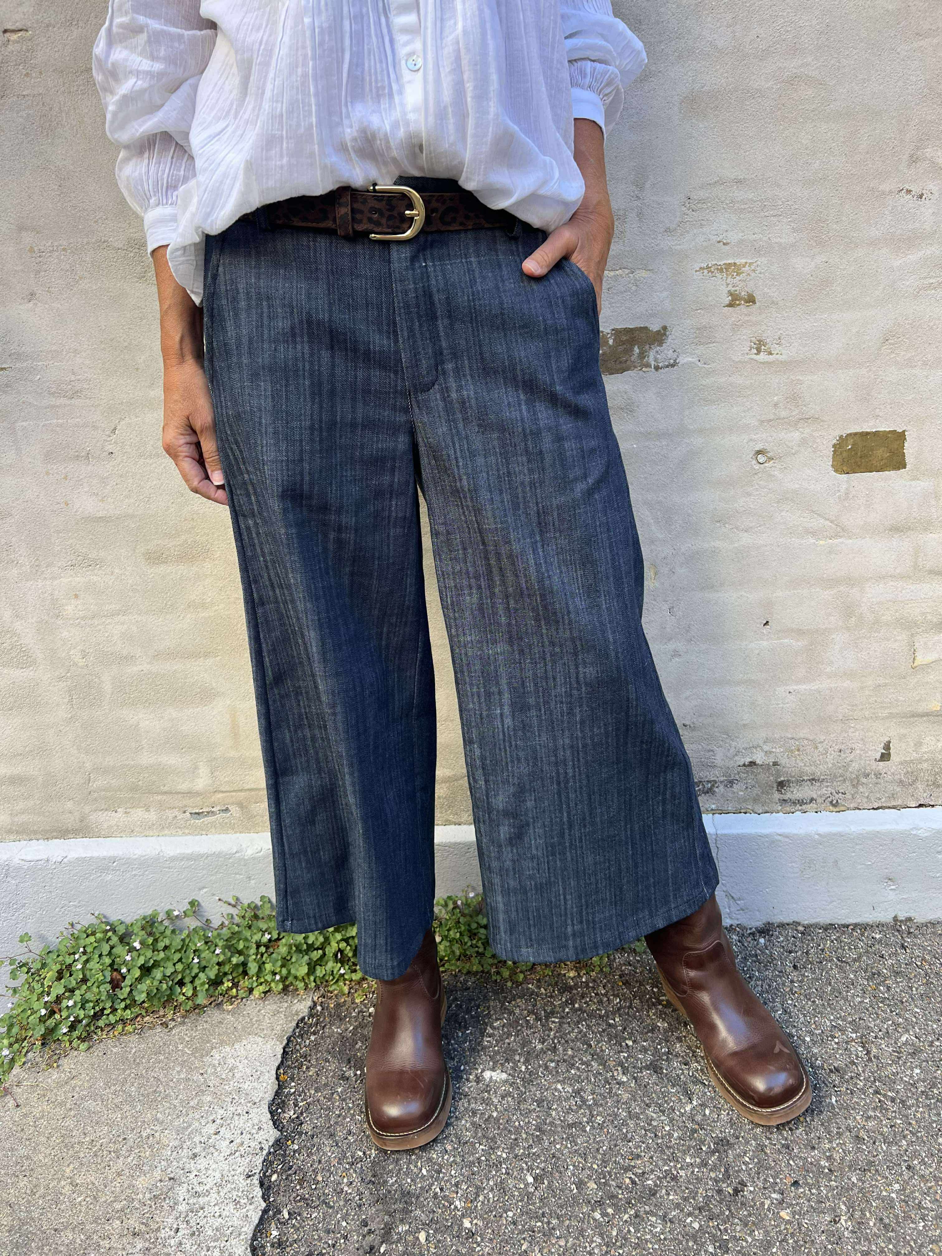 PREORDER-BOX culotte pant - Navy Denim