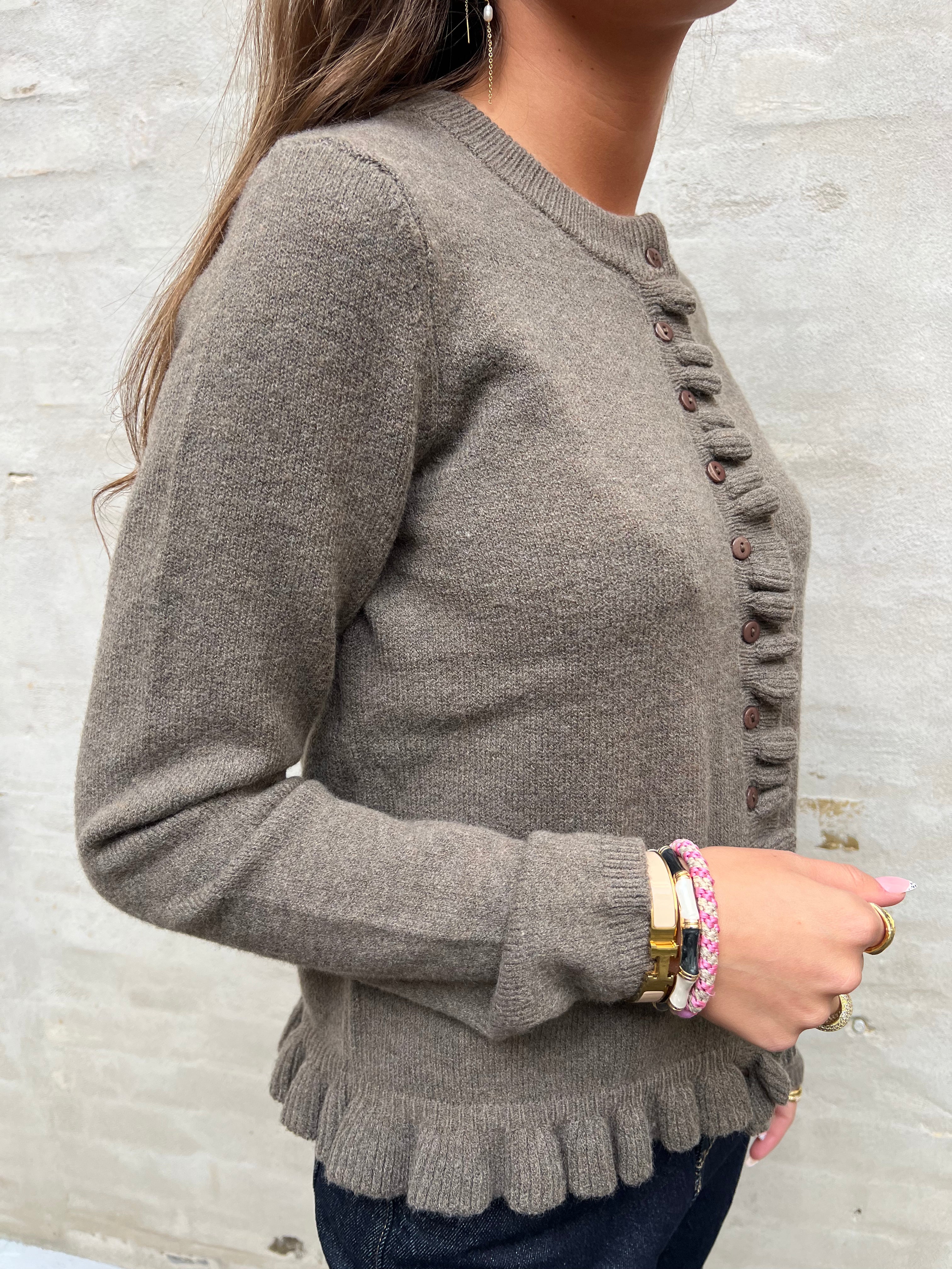 ELVA KNIT CARDIGAN - Morel/Melange