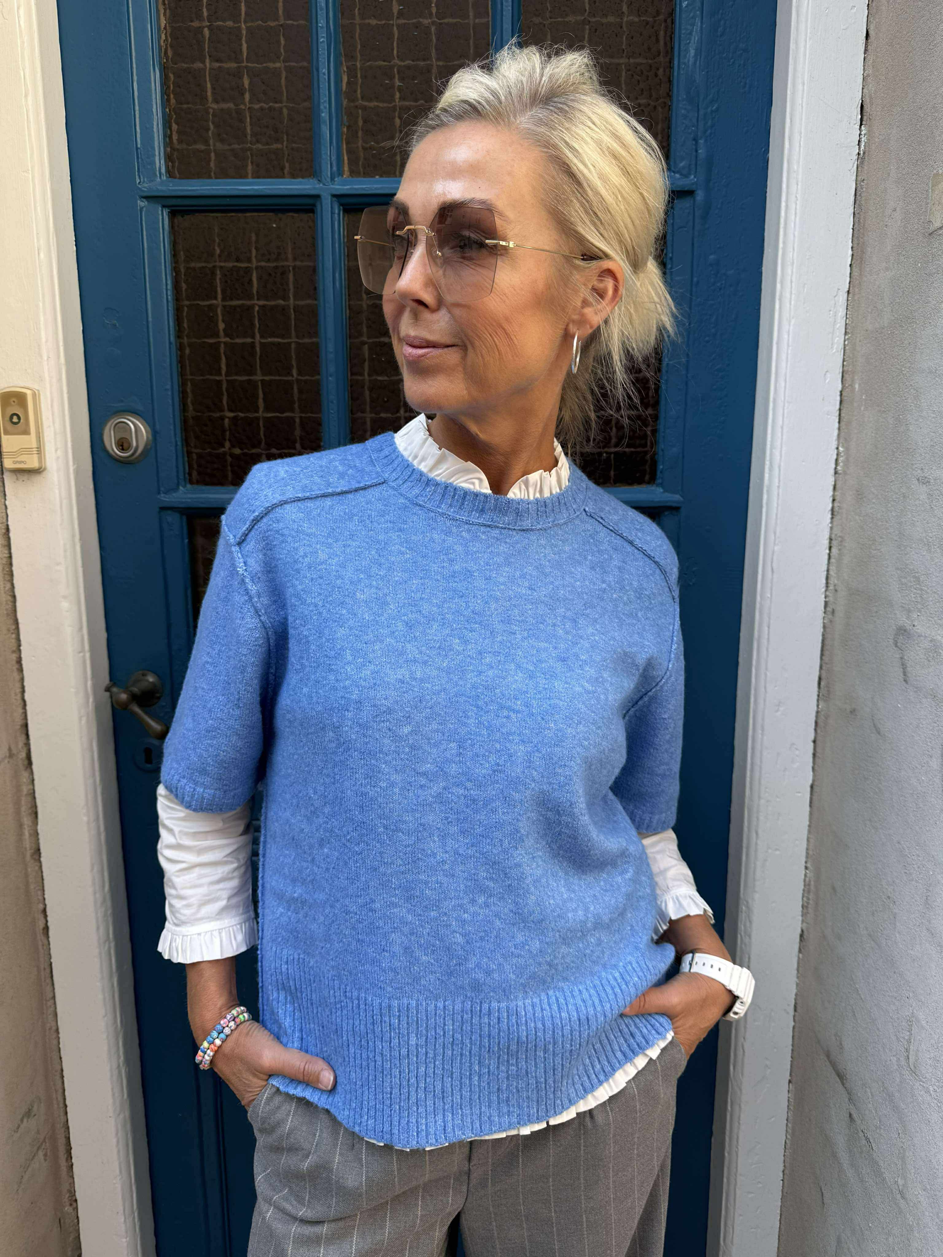Calay SS Pullover - Victoria Blue Melange