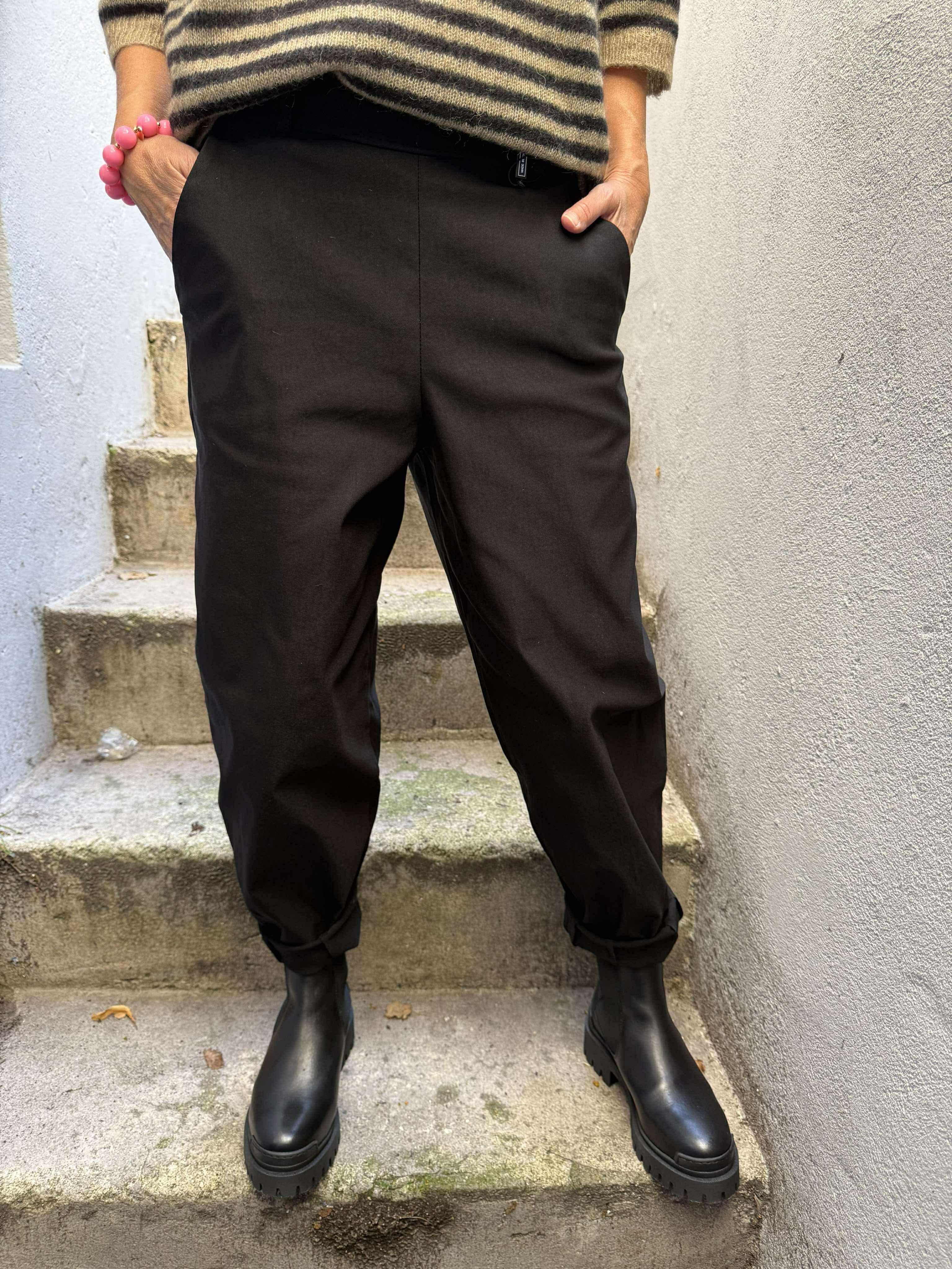 BEVERLY barrel pant - Black
