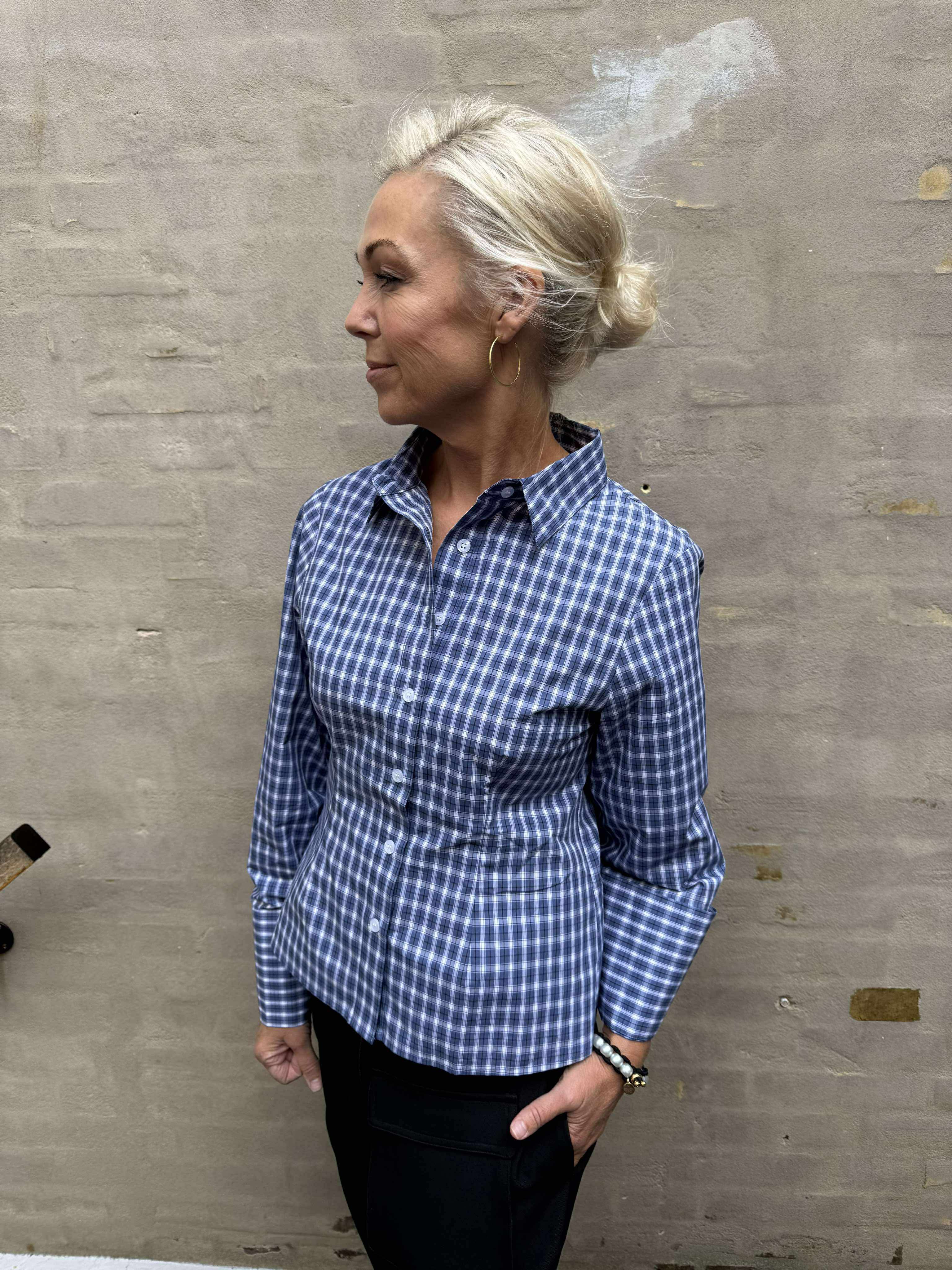 Rosa Check Shirt - Dark Blue