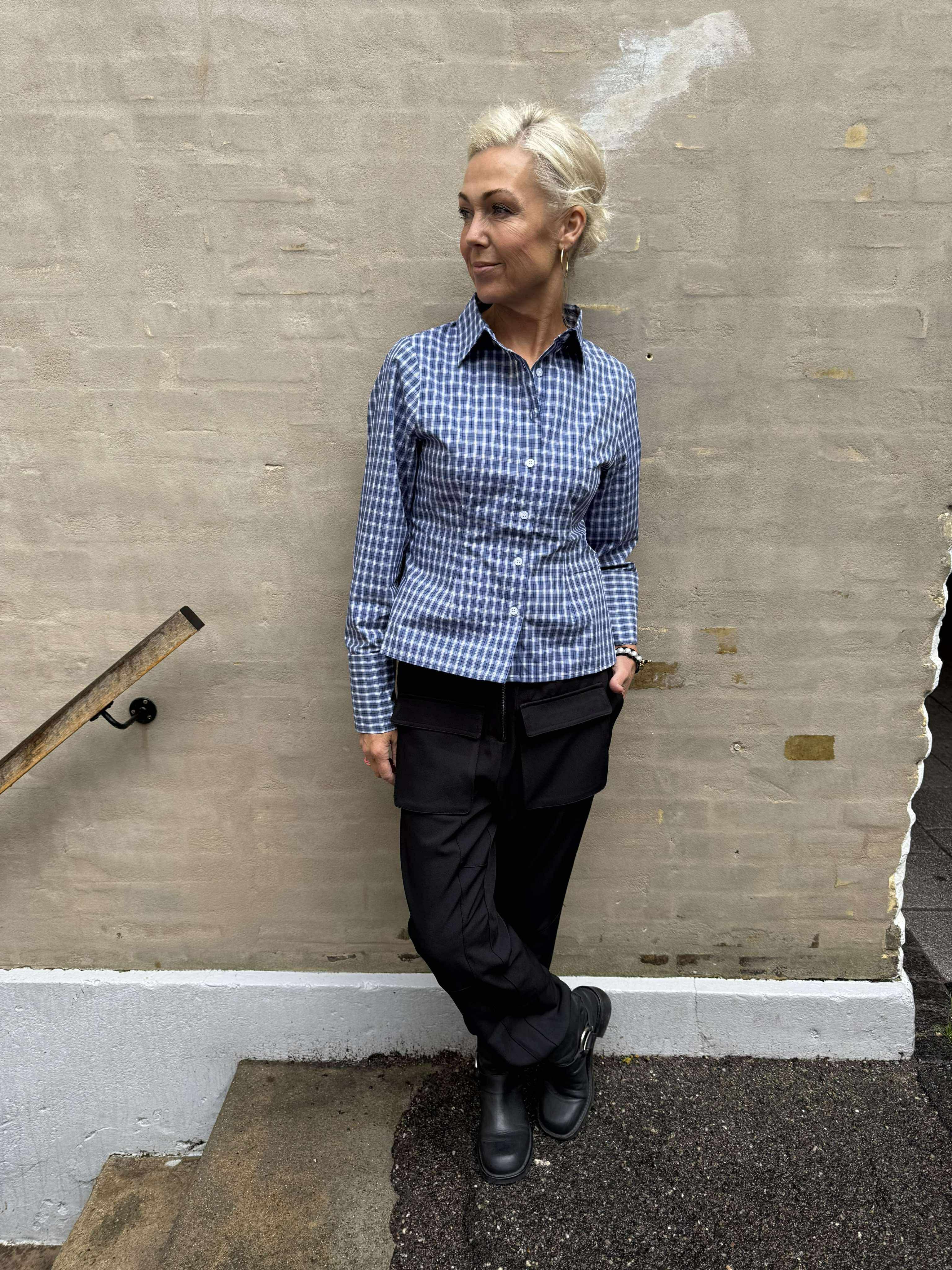Rosa Check Shirt - Dark Blue
