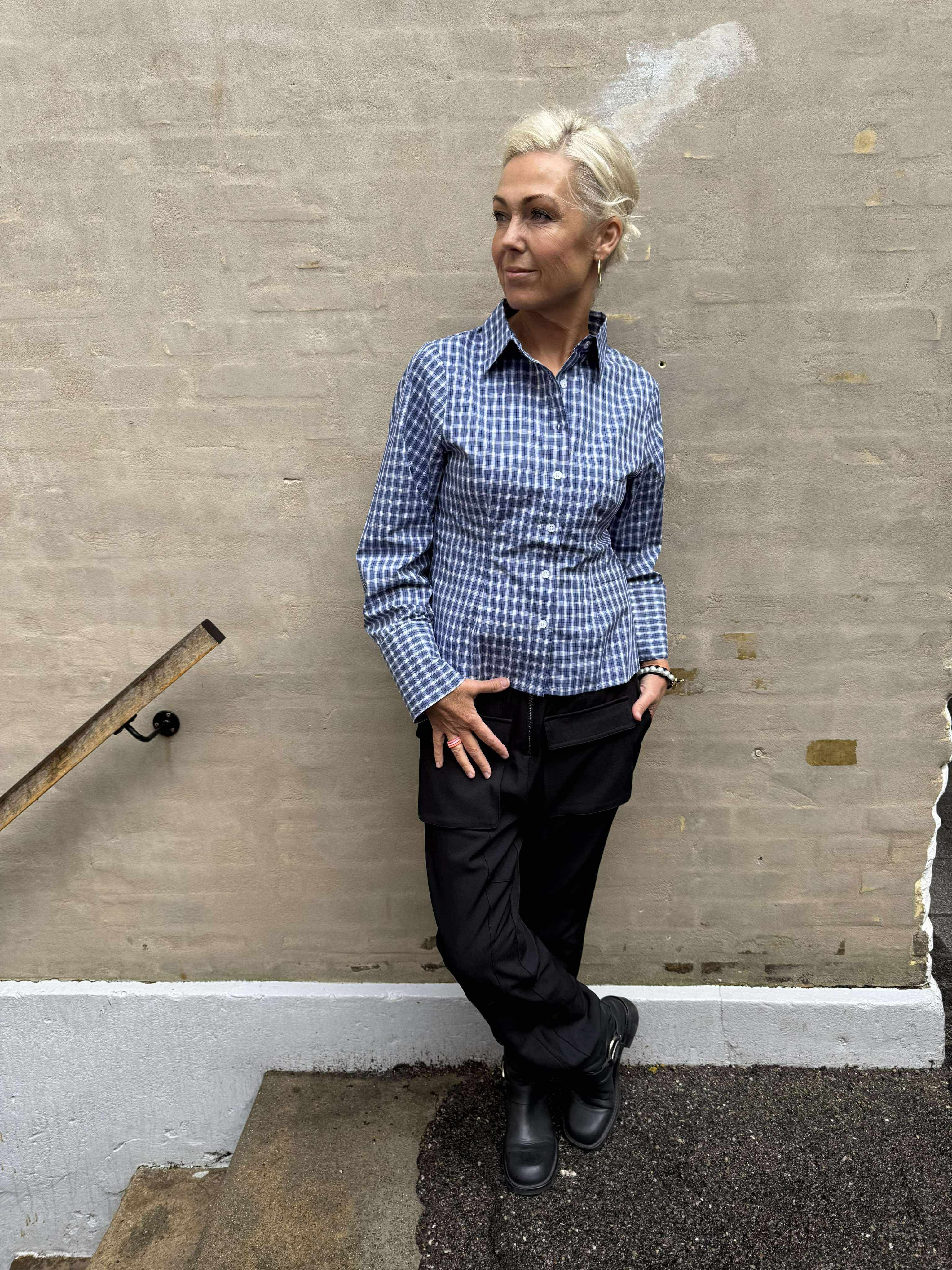 Rosa Check Shirt - Dark Blue