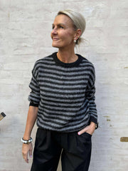 ZOEY LIFE L/S ON DROPSH PULLOVER - Black DARK GREY MELANGE