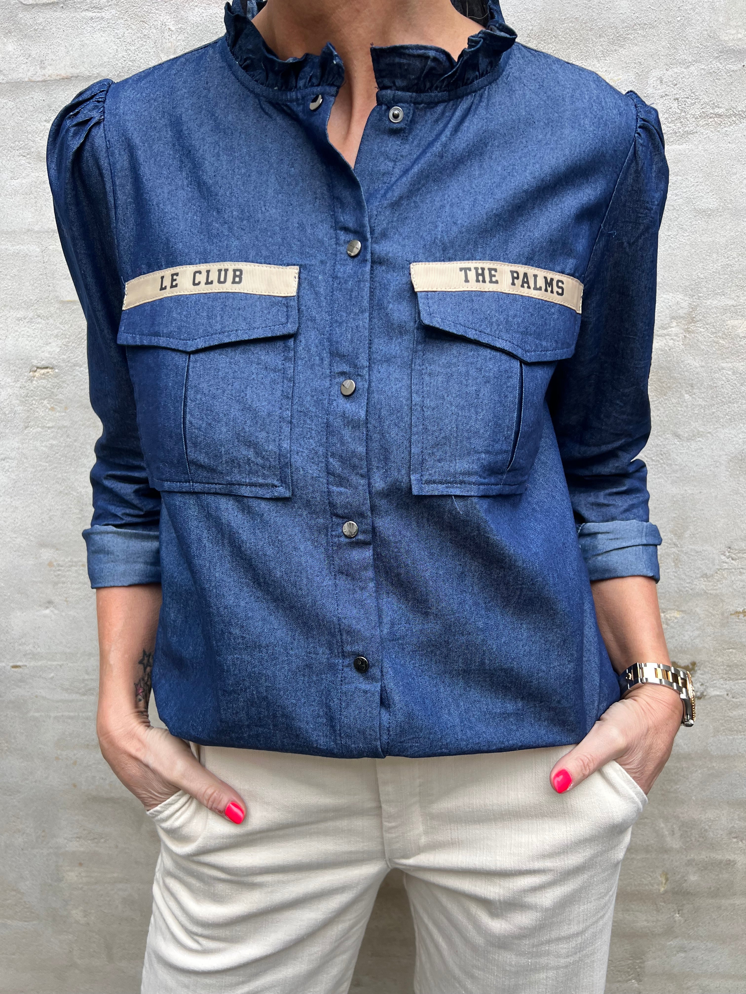 Milli patch chambre blouse denim blue