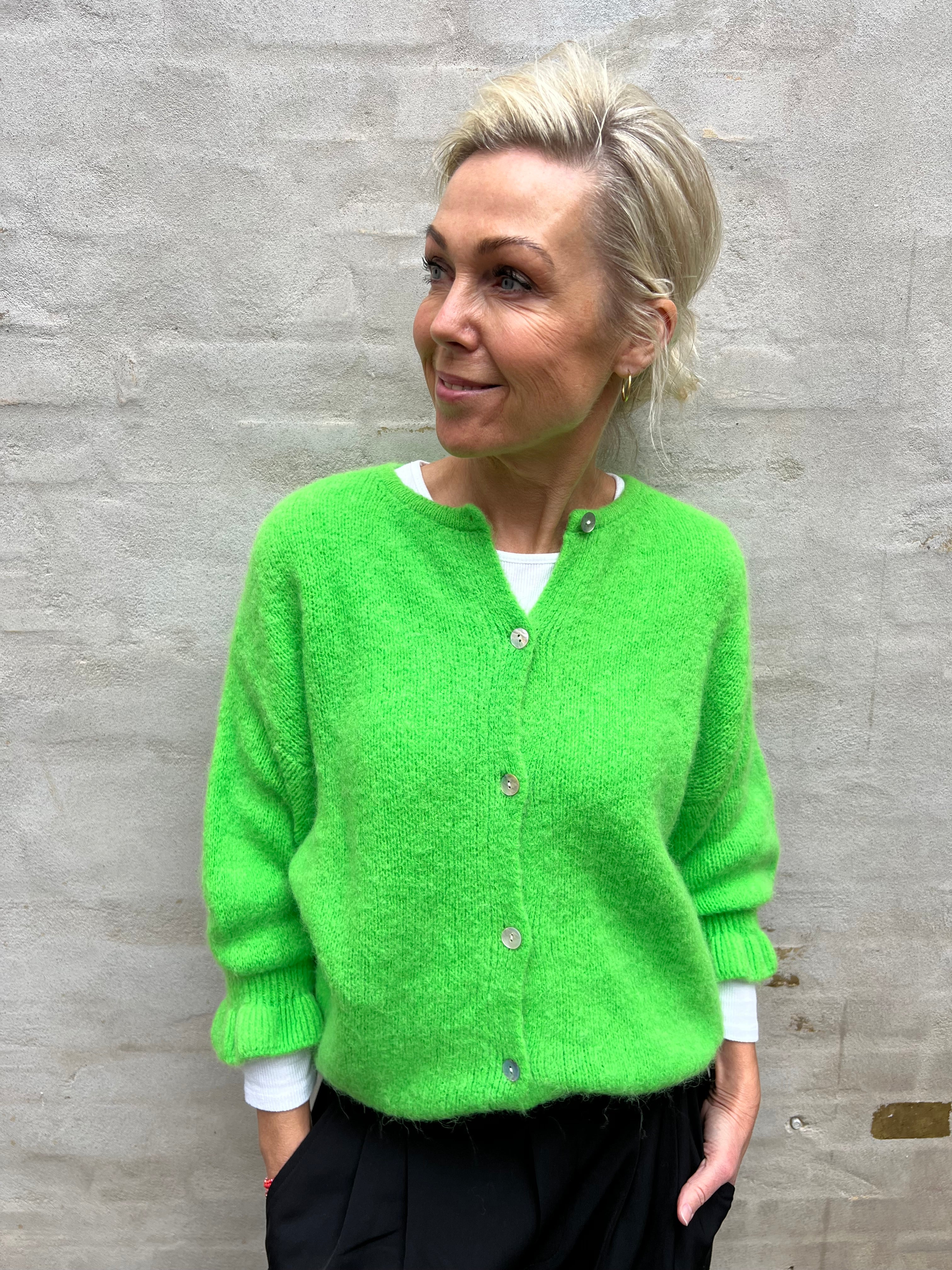 Juliana knit cardigan green fluo