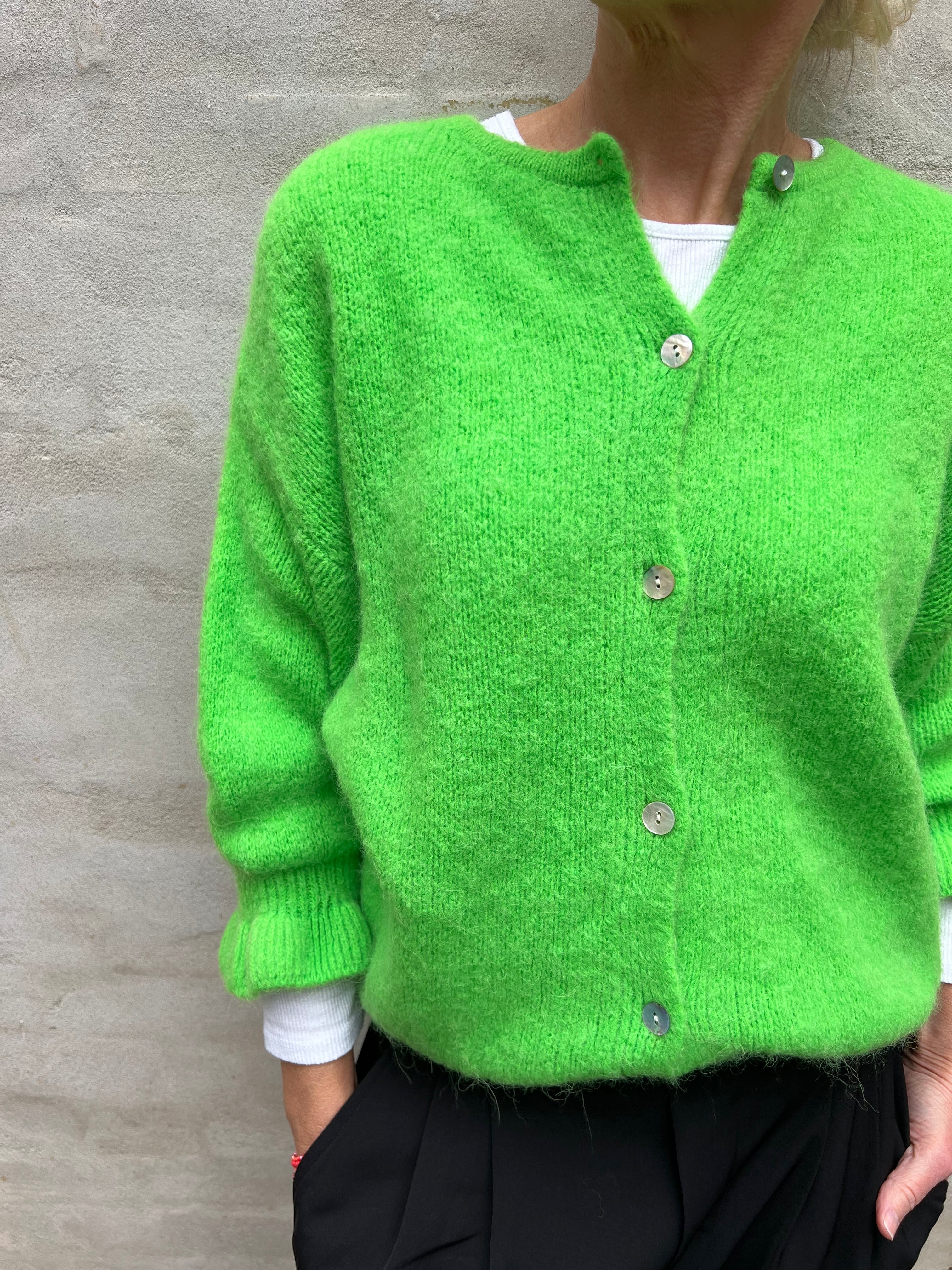 Juliana knit cardigan green fluo