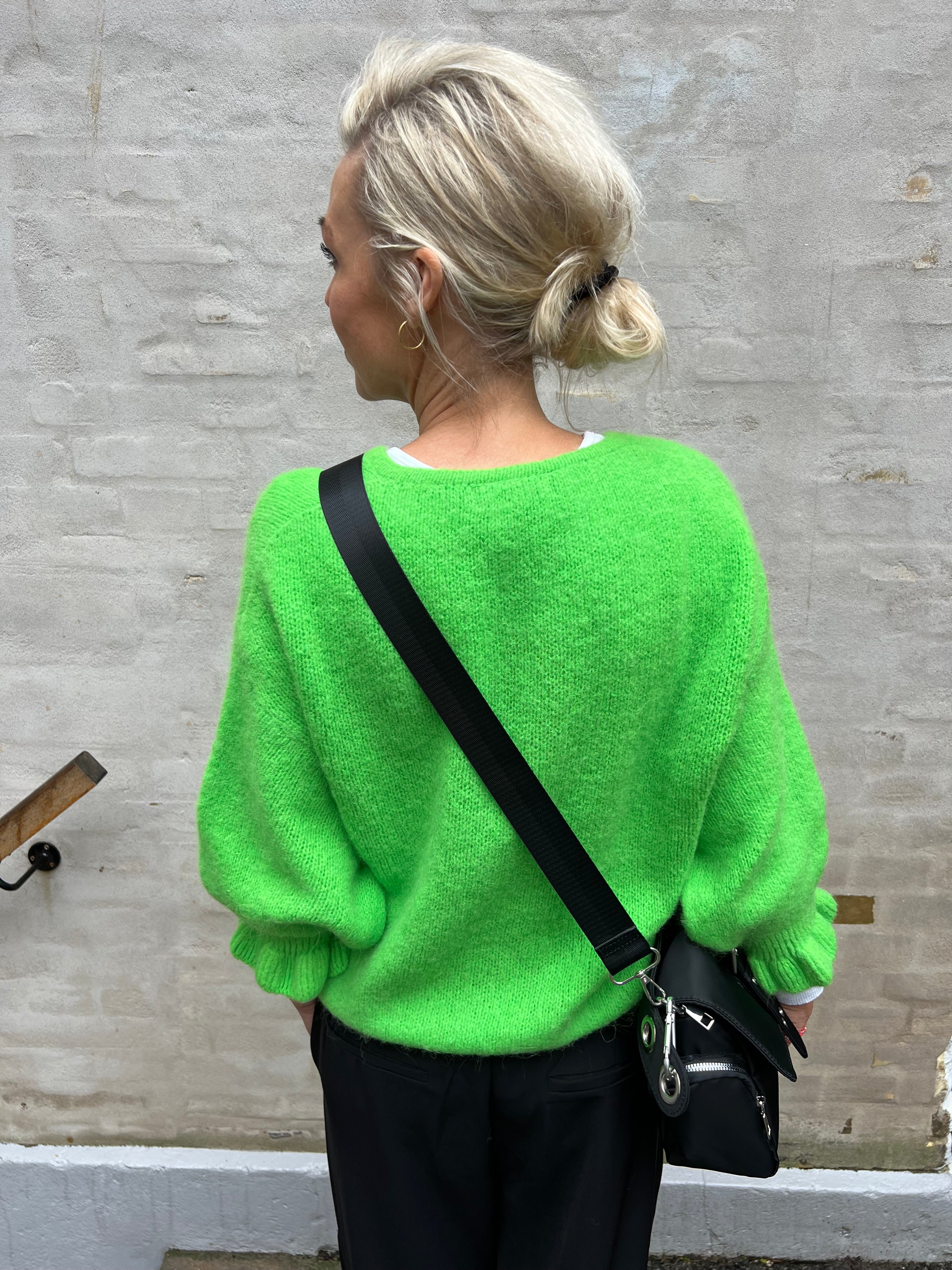 Juliana knit cardigan green fluo