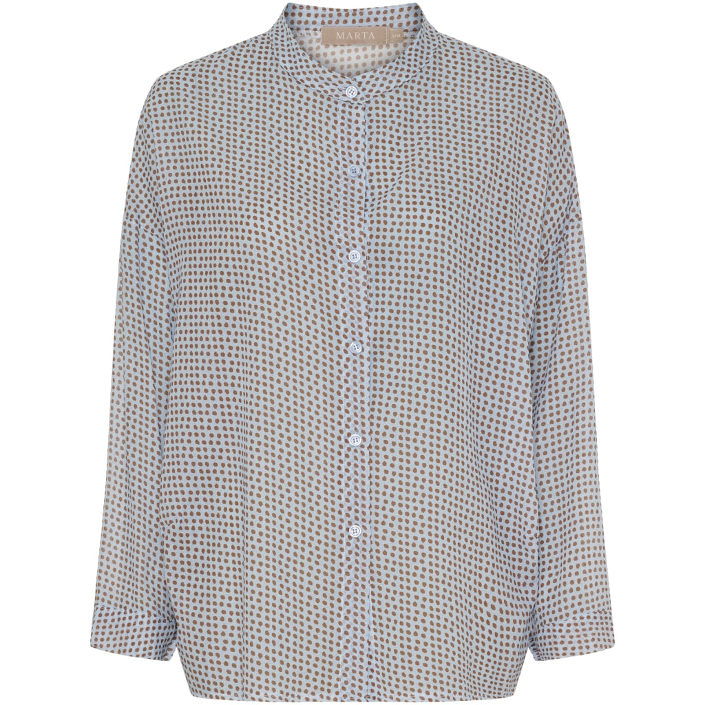 Lotus Shirt - Blue Dots